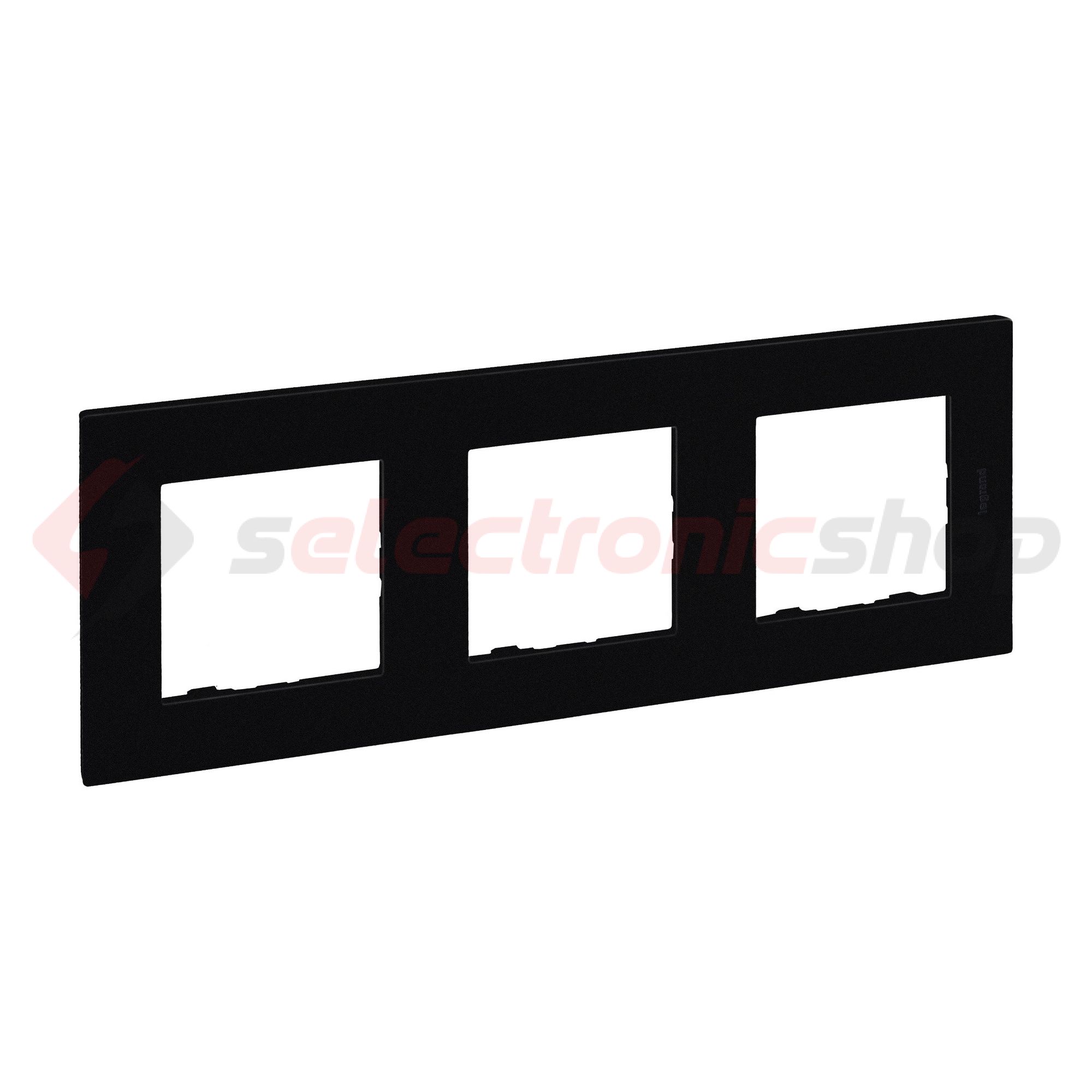 NiloéStep keret 3-egység vízszintes és függőleges műanyag fekete kezeletlen LEGRAND - 863593