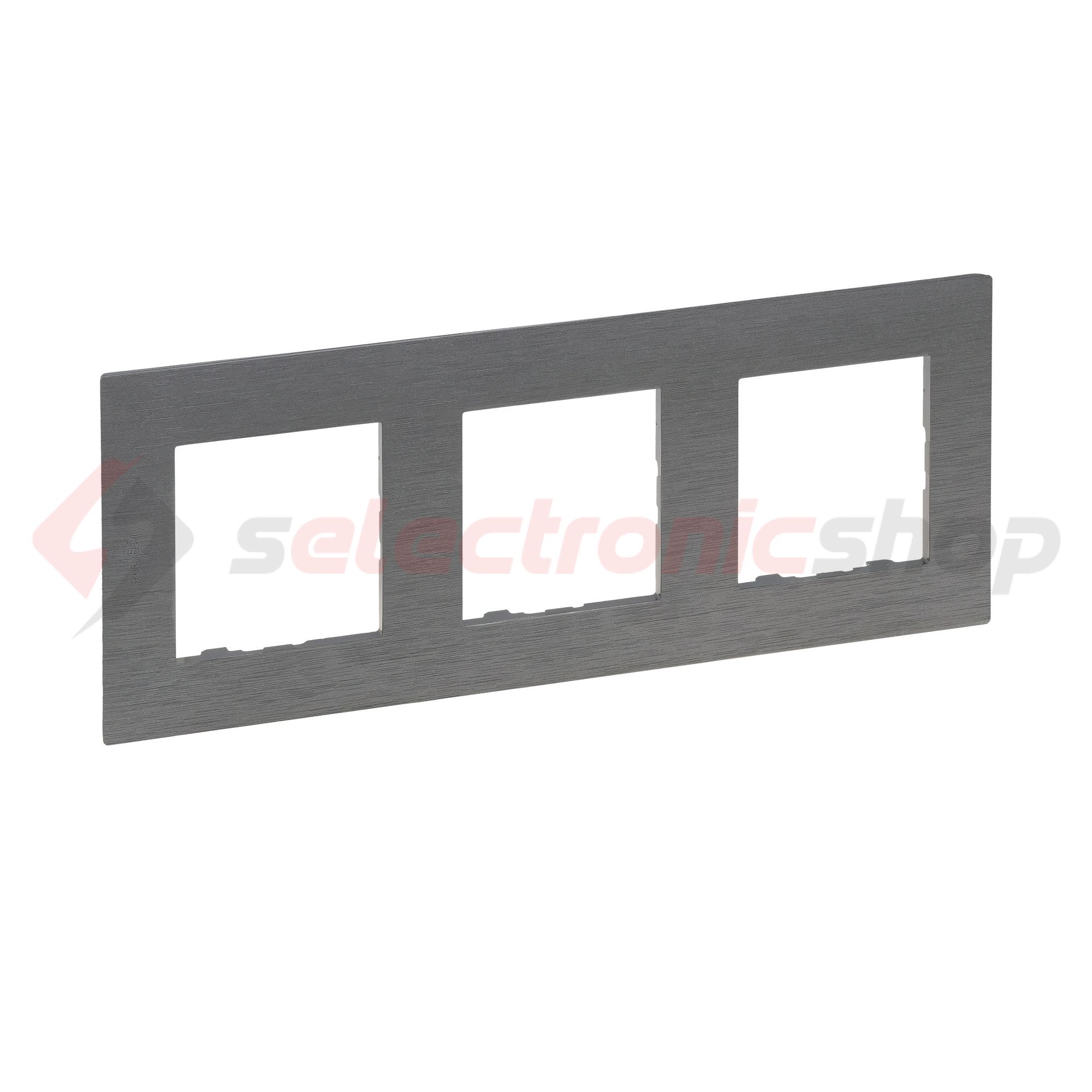 NiloéStep keret csiszolt szürke 3-egység vízszintes és függőleges műanyag kezeletlen LEGRAND - 863993