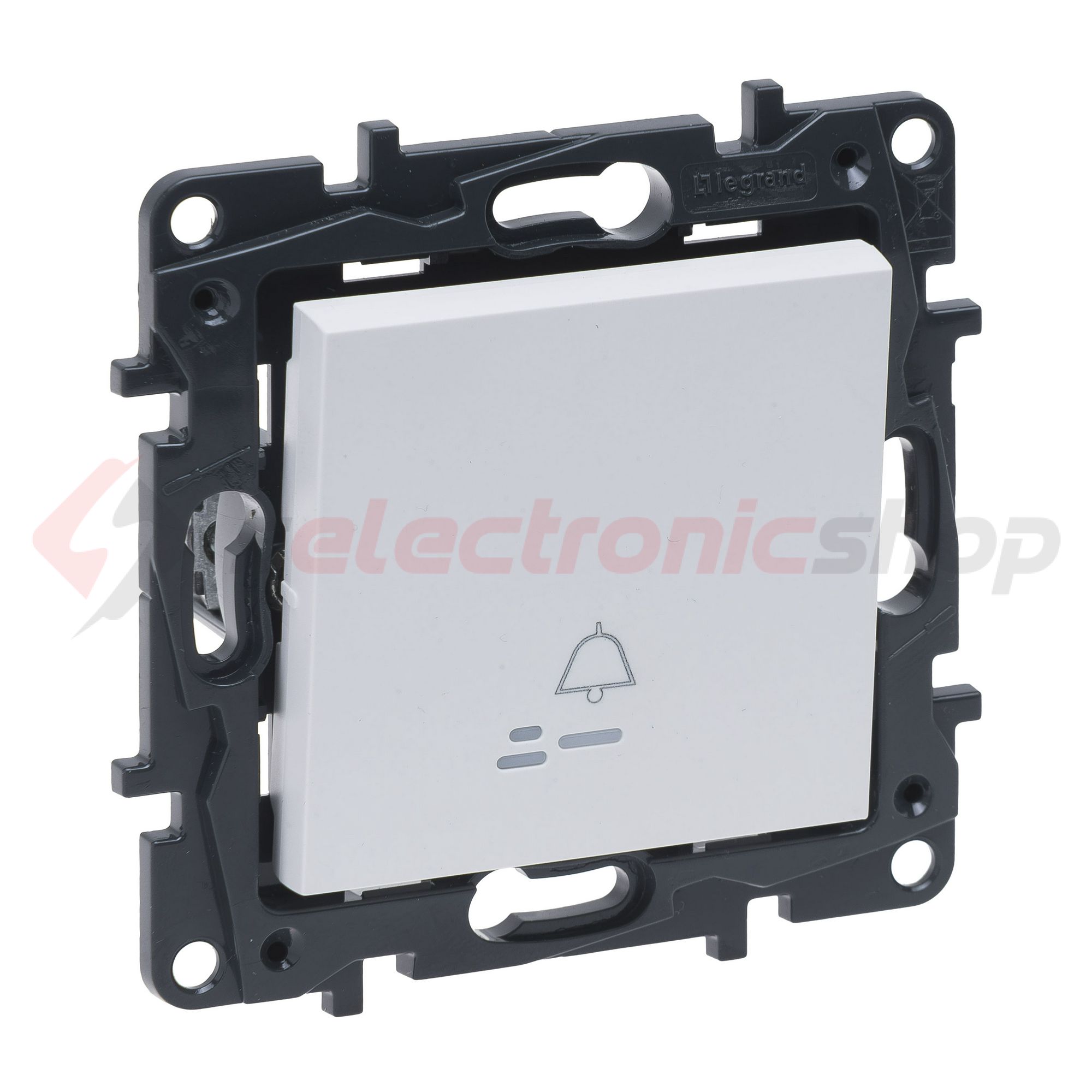 NiloéStep N101 nyomó jelzőfénnyel betét közp. fedéllel 1- billentyűs 1z fehér csengő IP20 LEGRAND - 863110