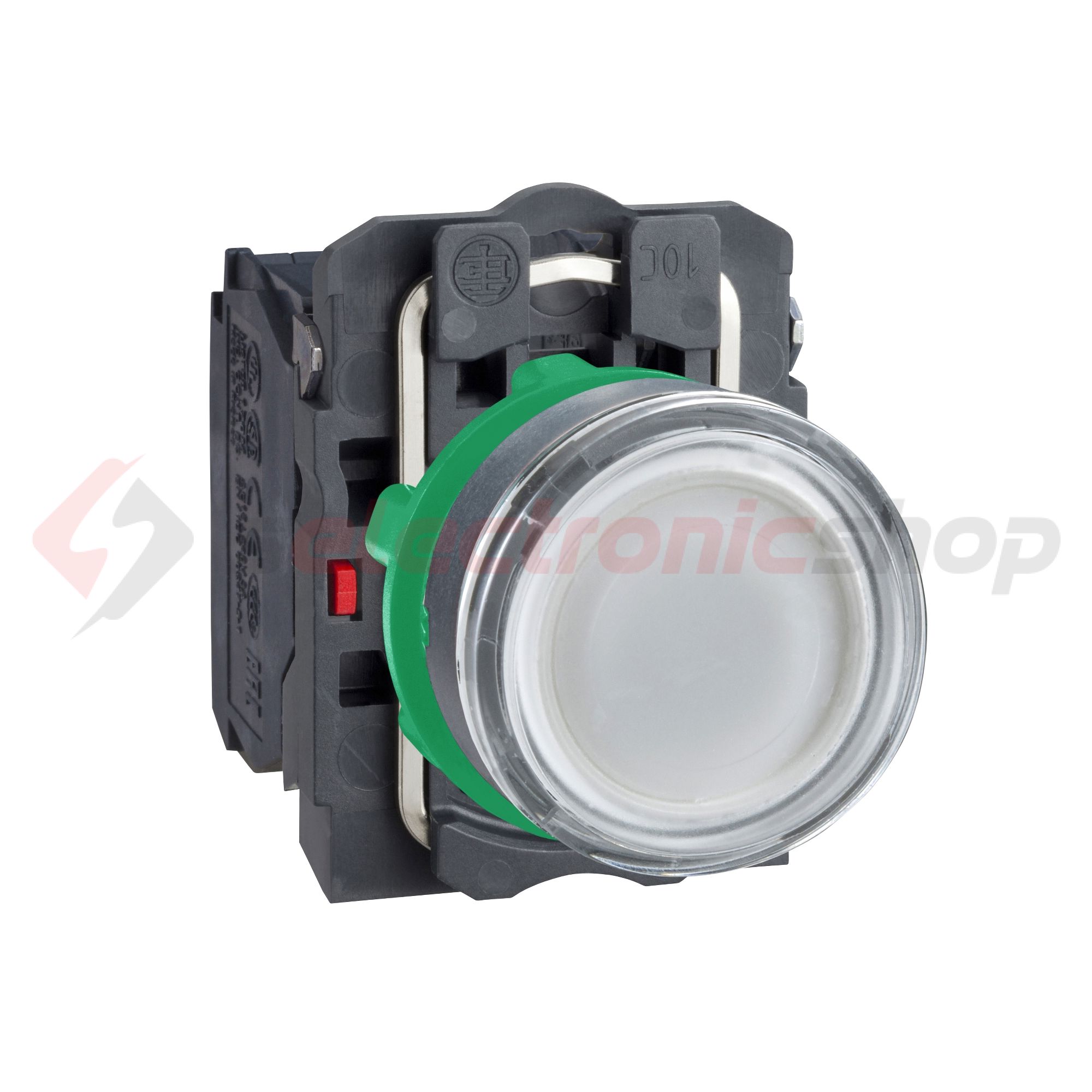 Nyomógomb komplett műa. d22 világító fehér lapos visszaugró 1z 1ny csavaros Harmony XB5 Schneider - XB5AW31B5