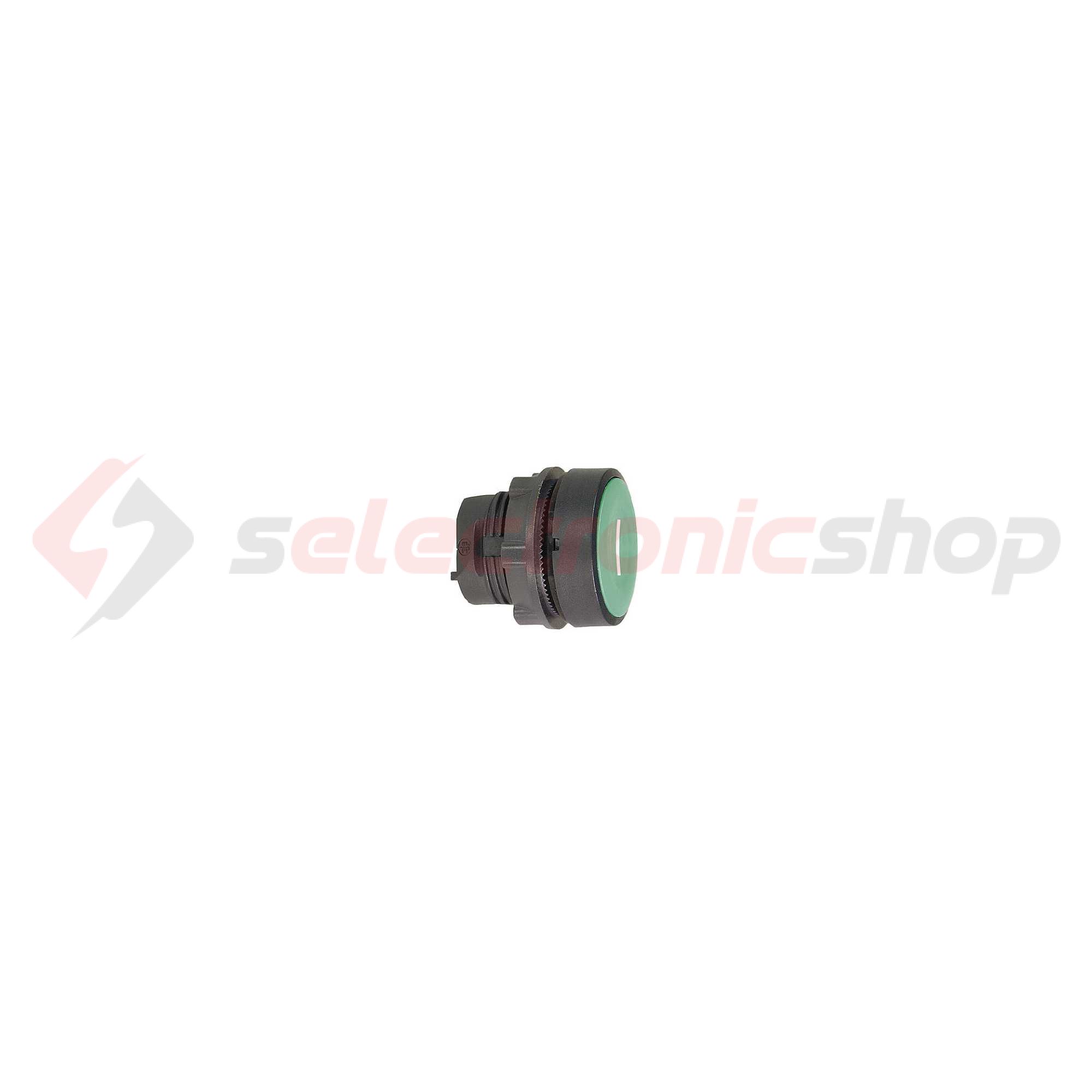 Nyomógombfej műanyag d22 I lapos zöld kerek visszaugró Harmony XB5 Schneider - ZB5AA331