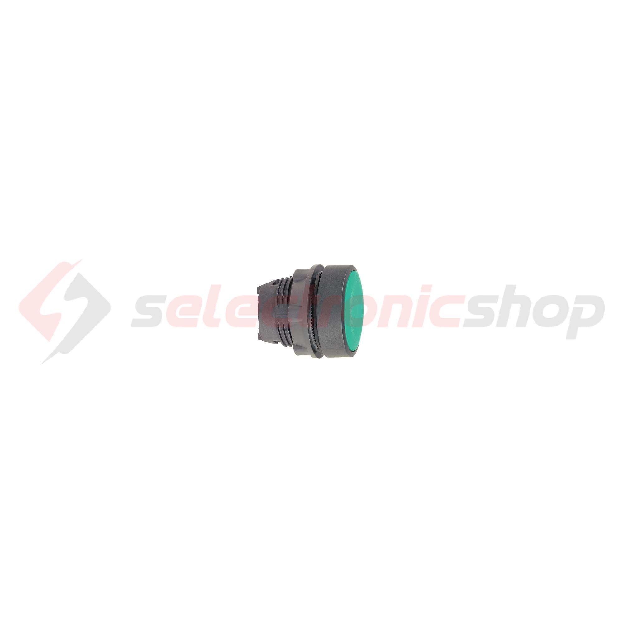 Nyomógombfej műanyag d22 lapos zöld kerek visszaugró Harmony XB5 Schneider - ZB5AA3