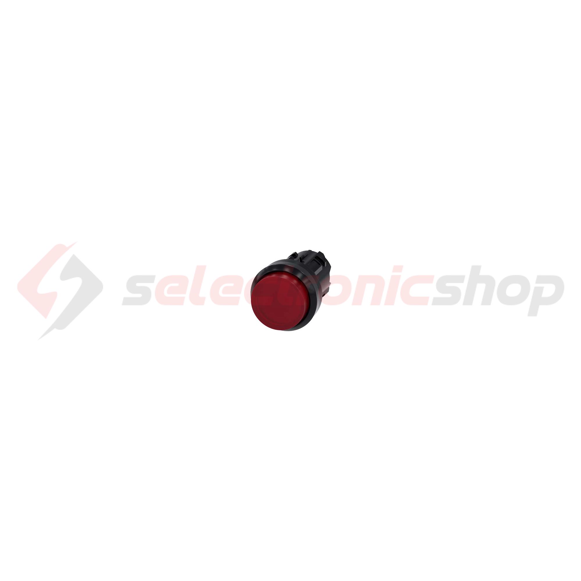 Nyomógombfej műanyag d22 világító magas piros visszaugró kerek SIRIUS ACT SIEMENS - 3SU1001-0BB20-0AA0