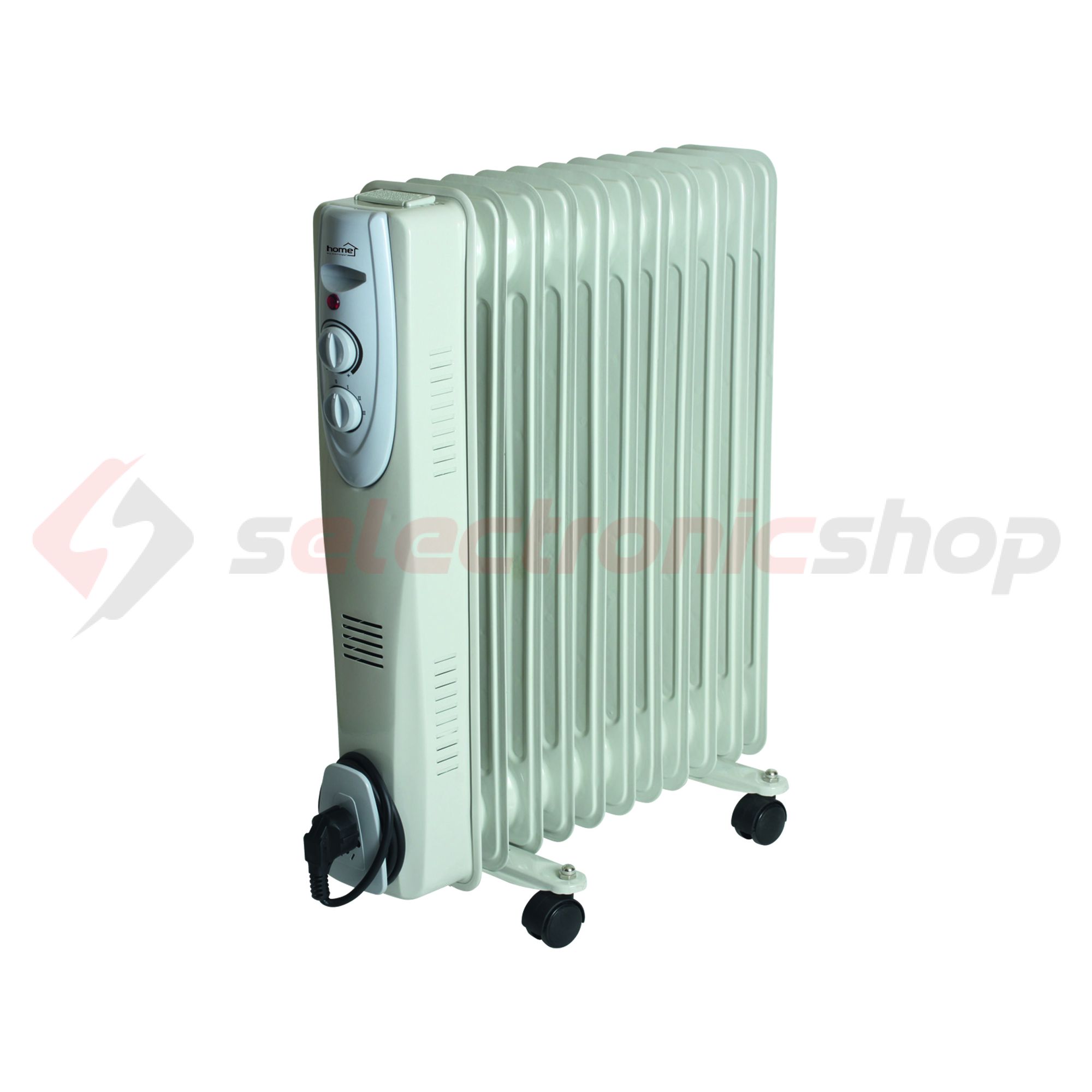 Olajradiátor termosztáttal gurítható álló 230VAC 2000W 11-bordás 3-fokozat Somogyi Elektronic - FKOS 11M