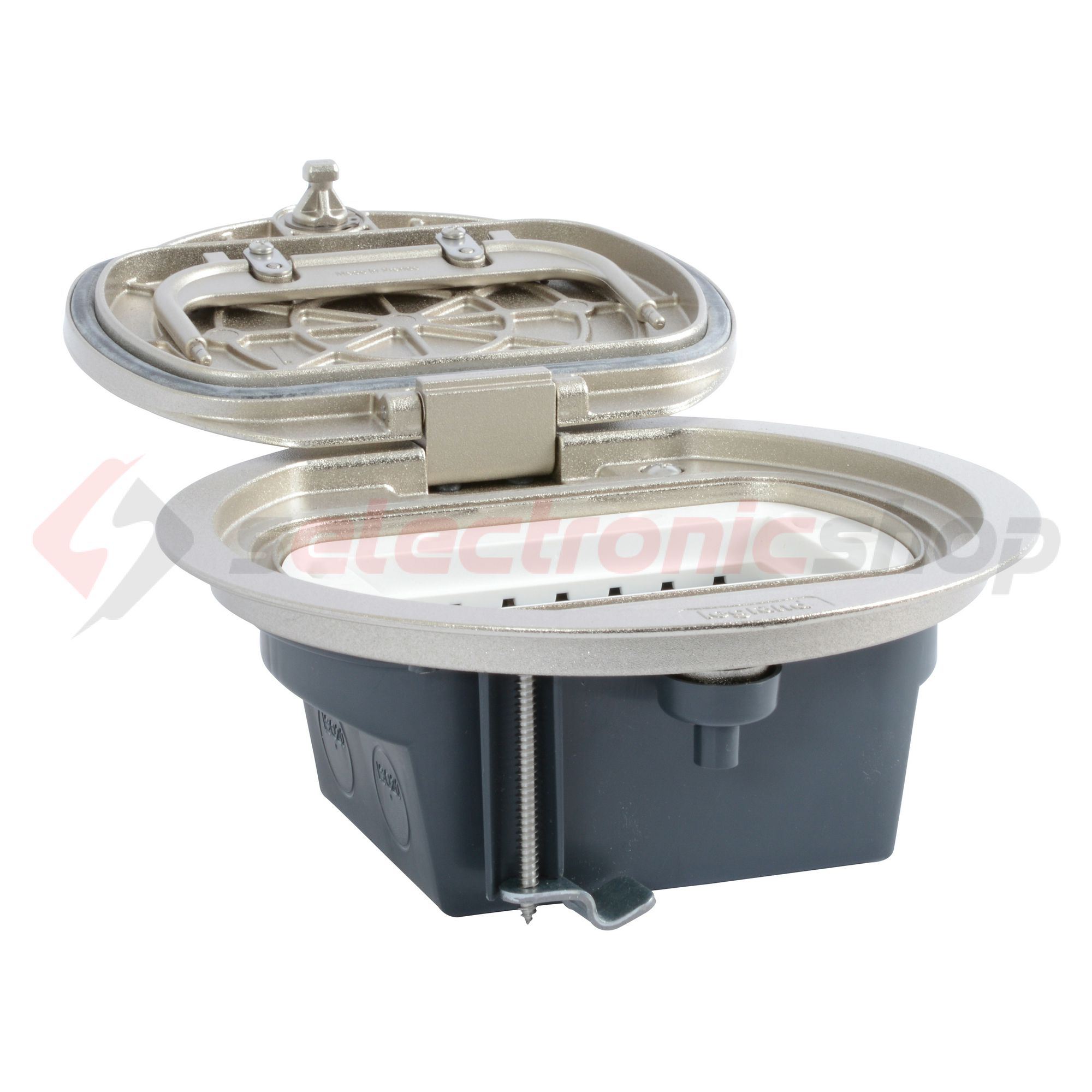 Padlódoboz Mosaichoz IP66 kerek 4-szerelvényhez krómozott cink öntvény LEGRAND - 088064