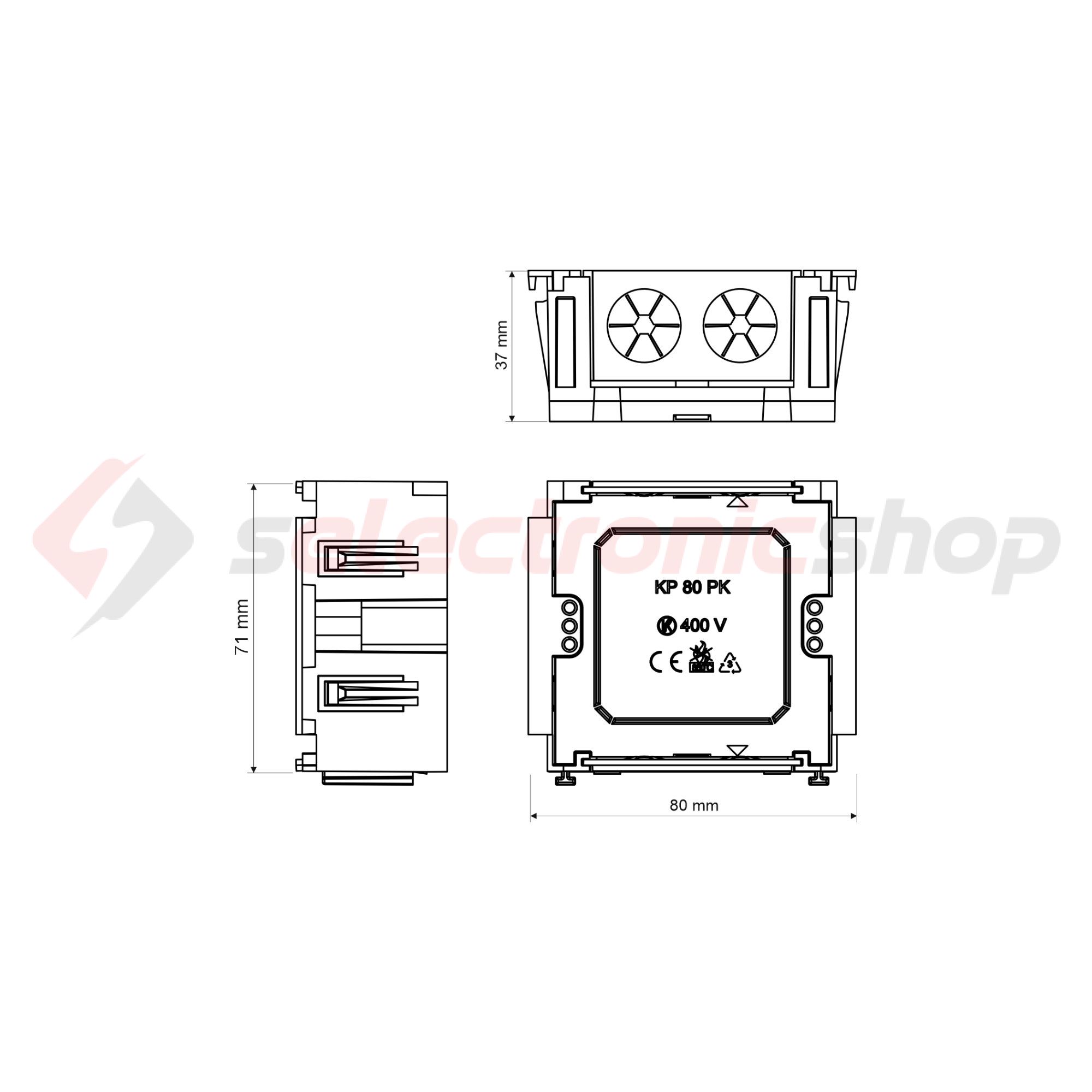 Parapetcsatorna szerelvénydoboz PK110x65-höz KP KOPOS - KP 80 PK_HB