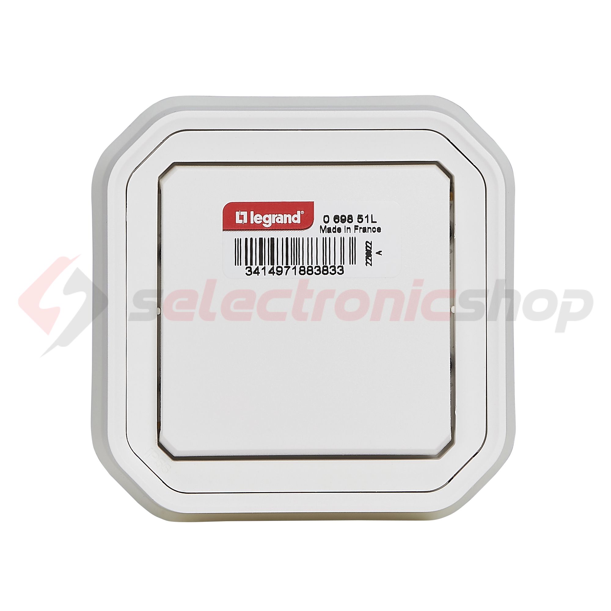 Plexo 101 1P kapcsoló betét teljes fedéllel fehér süllyesztett IP55 1- billentyű/gomb LEGRAND - 069851