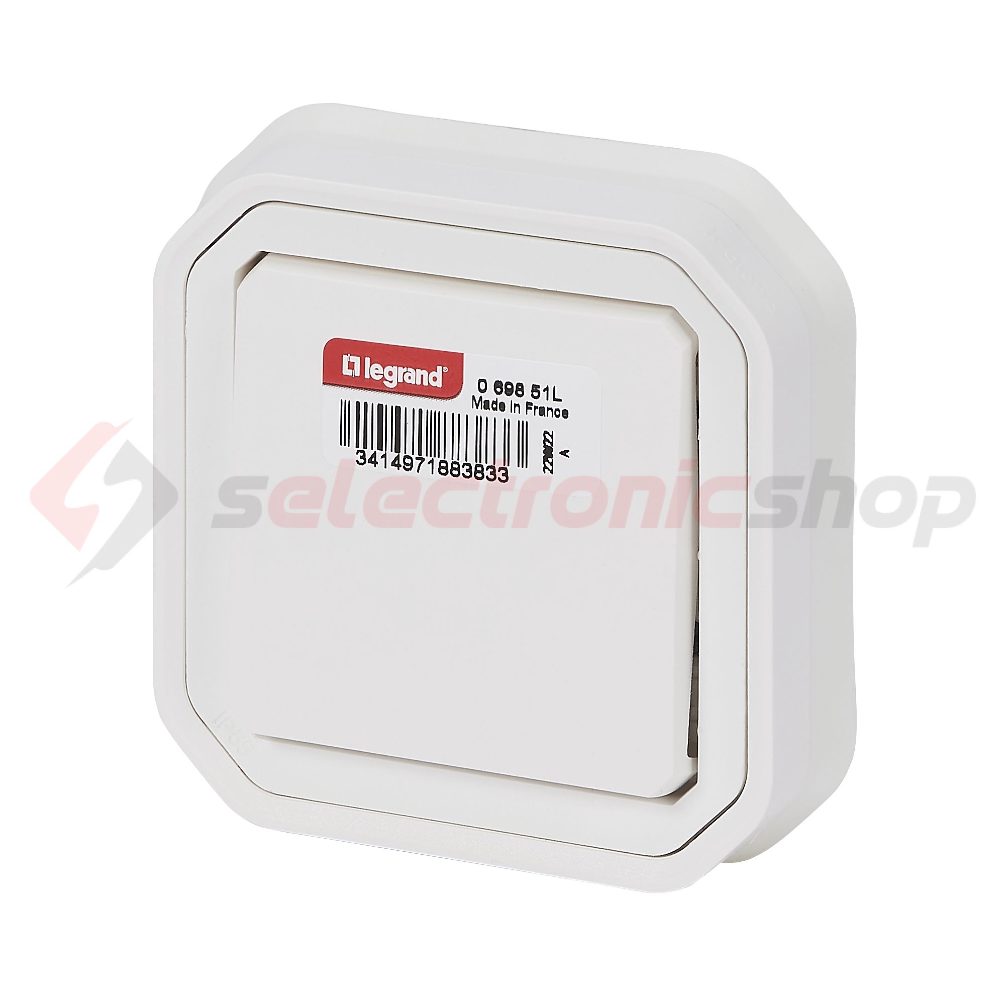 Plexo 101 1P kapcsoló betét teljes fedéllel fehér süllyesztett IP55 1- billentyű/gomb LEGRAND - 069851