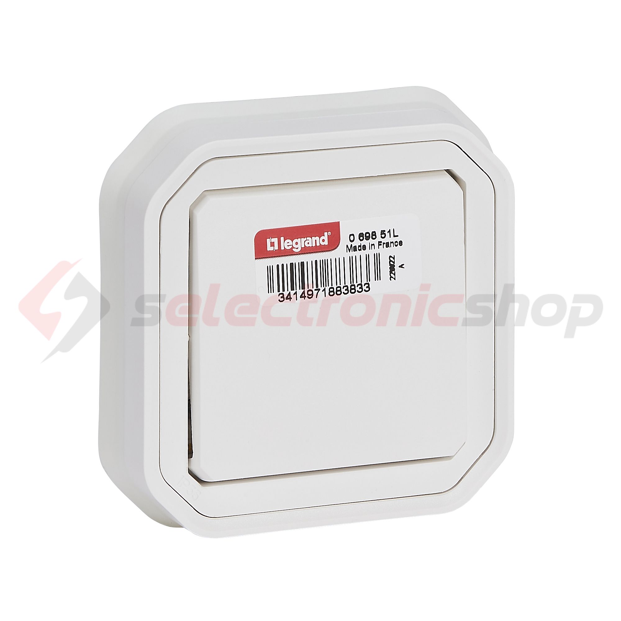 Plexo 101 1P kapcsoló betét teljes fedéllel fehér süllyesztett IP55 1- billentyű/gomb LEGRAND - 069851