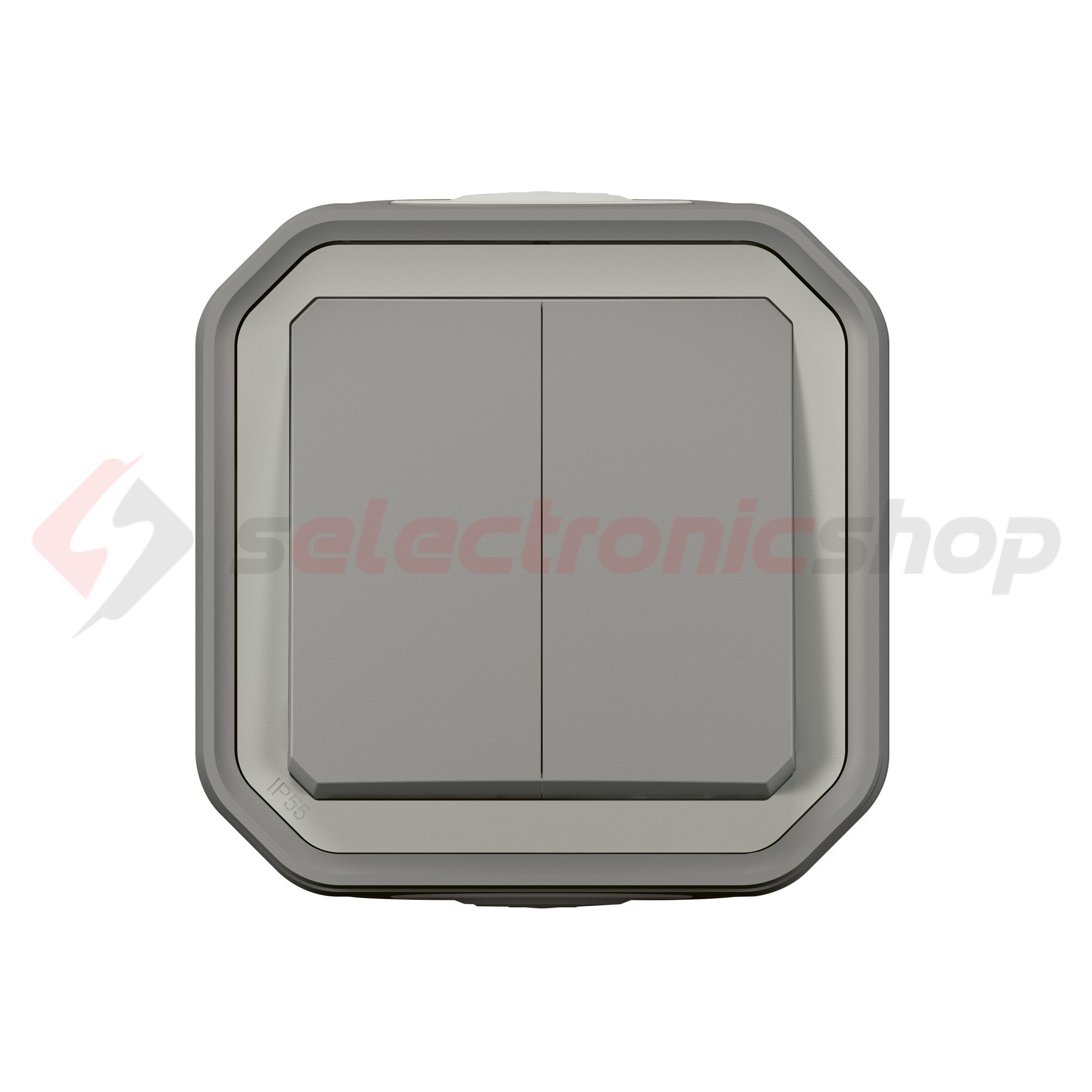 Plexo 106+6 kettős váltókapcsoló betét komplett házban szürke falonkívüli IP55 2- LEGRAND - 069715