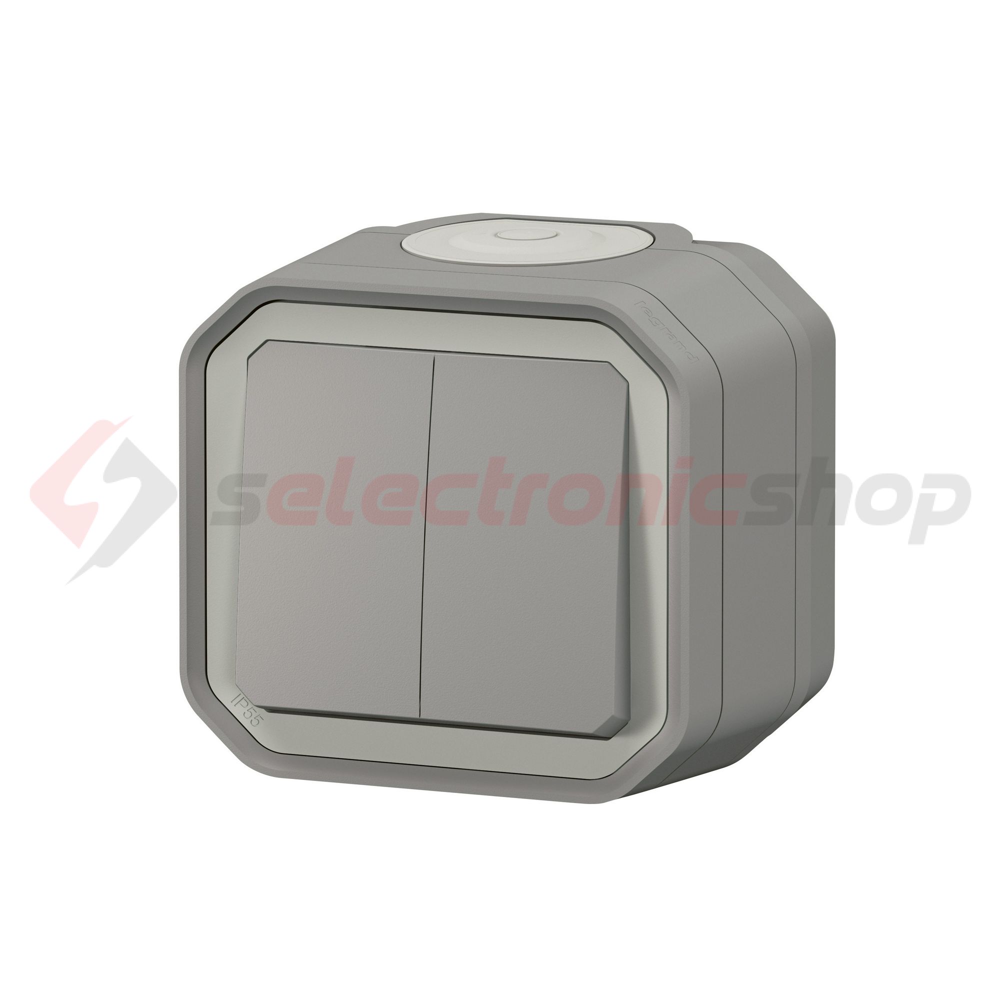 Plexo 106+6 kettős váltókapcsoló betét komplett házban szürke falonkívüli IP55 2- LEGRAND - 069715