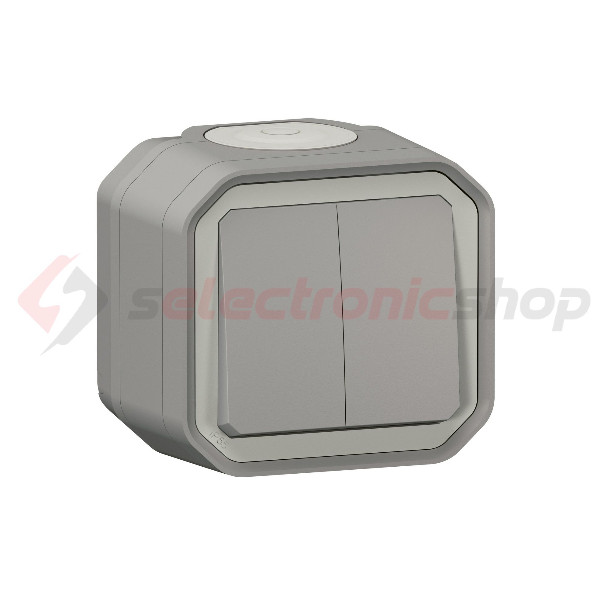 Plexo 106+6 kettős váltókapcsoló betét komplett házban szürke falonkívüli IP55 2- LEGRAND - 069715