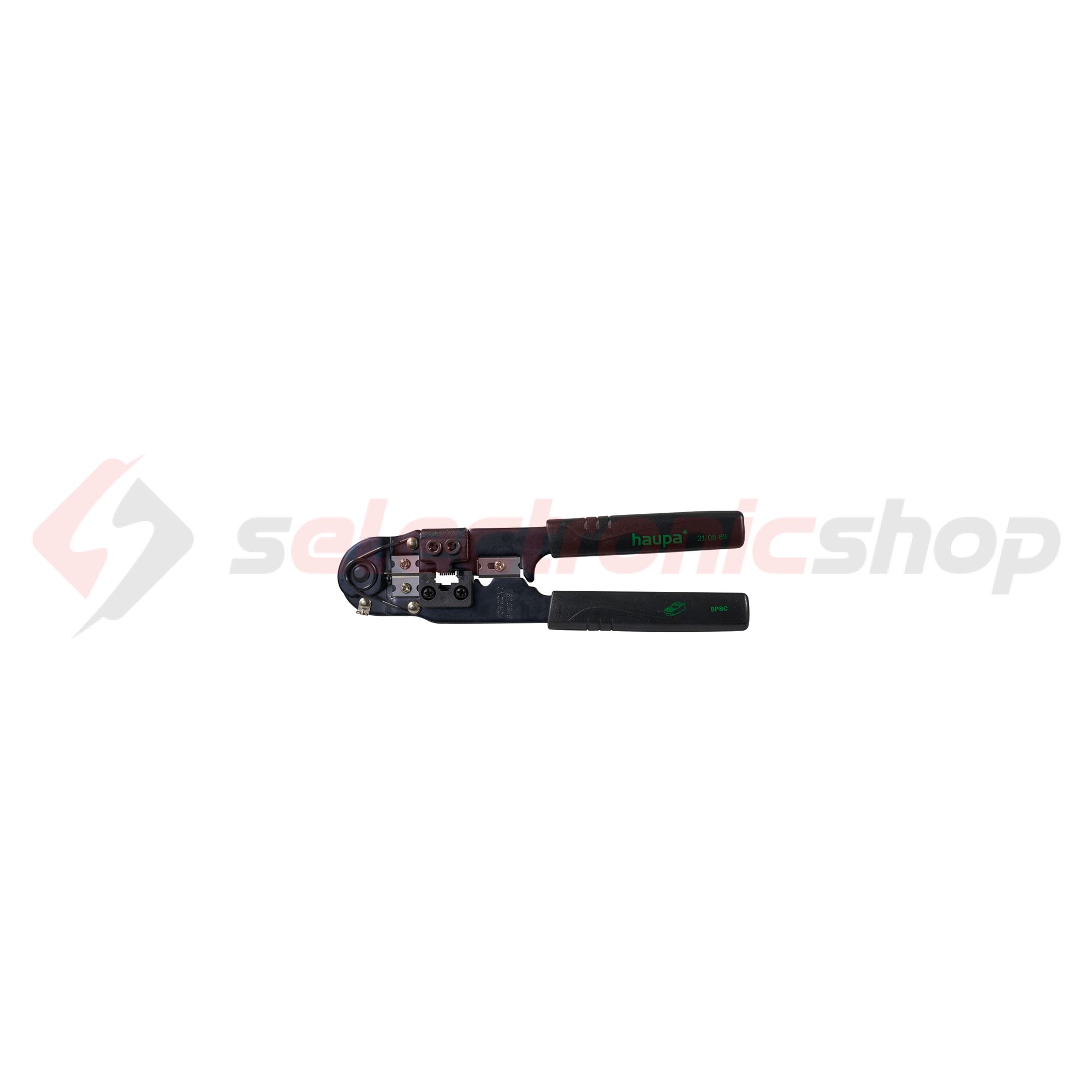 Présfogó 8P telefoncsatlakozóhoz vágóval csupaszolással Haupa - 210869