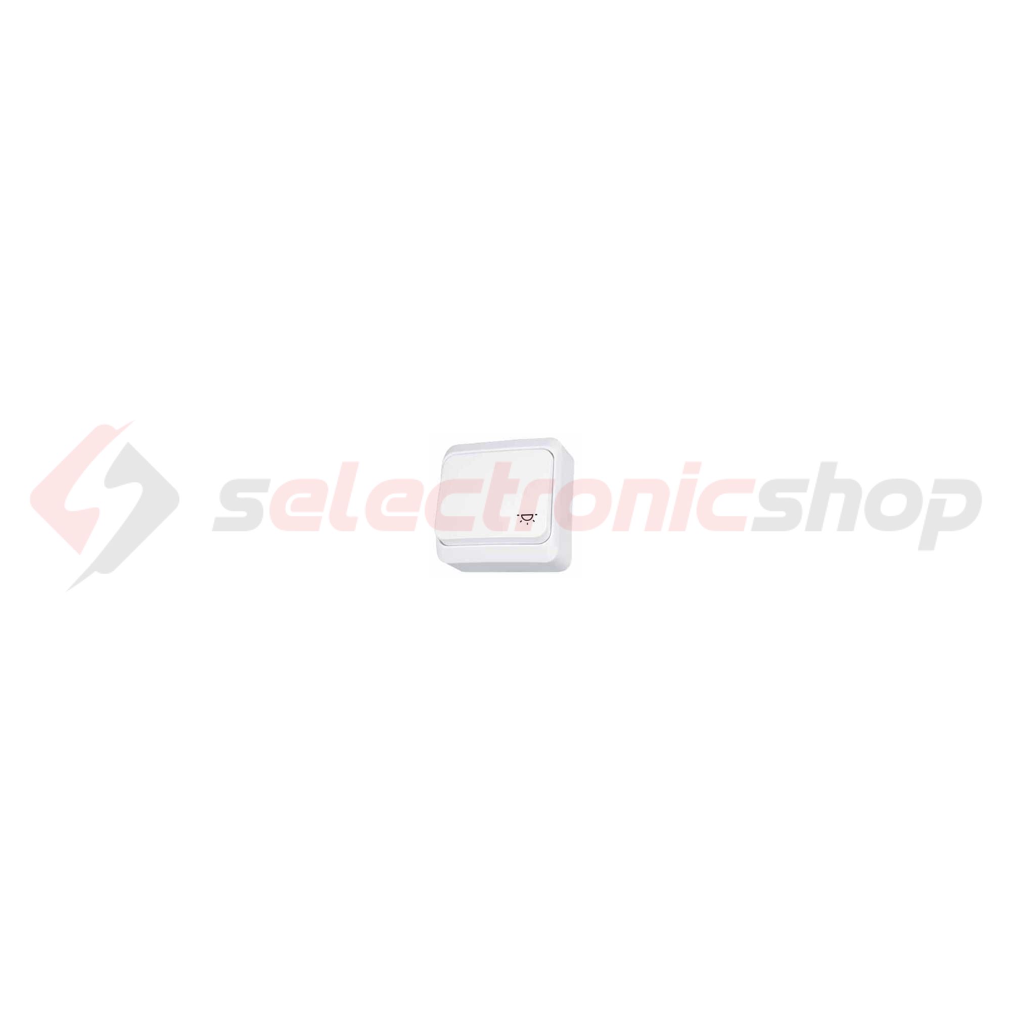 Prima N101 nyomó betét komplett házban 1- nyomógomb 1z fehér lámpa IP20 címketartó Schneider - WDE001013