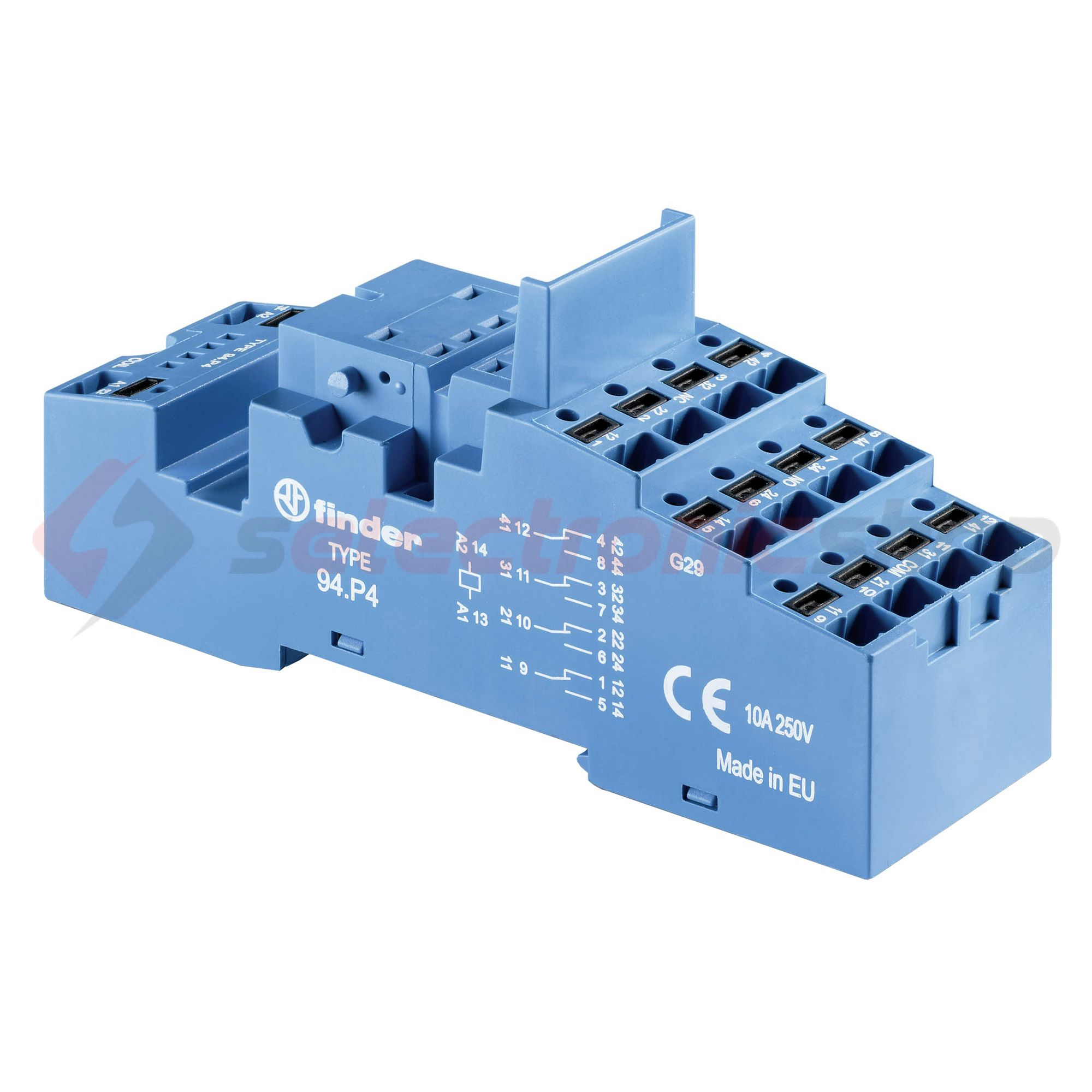 Reléfoglalat 55.32/34-hez dugaszolós DIN (kalap)sín 35mm 94.P4 FINDER - 94P4