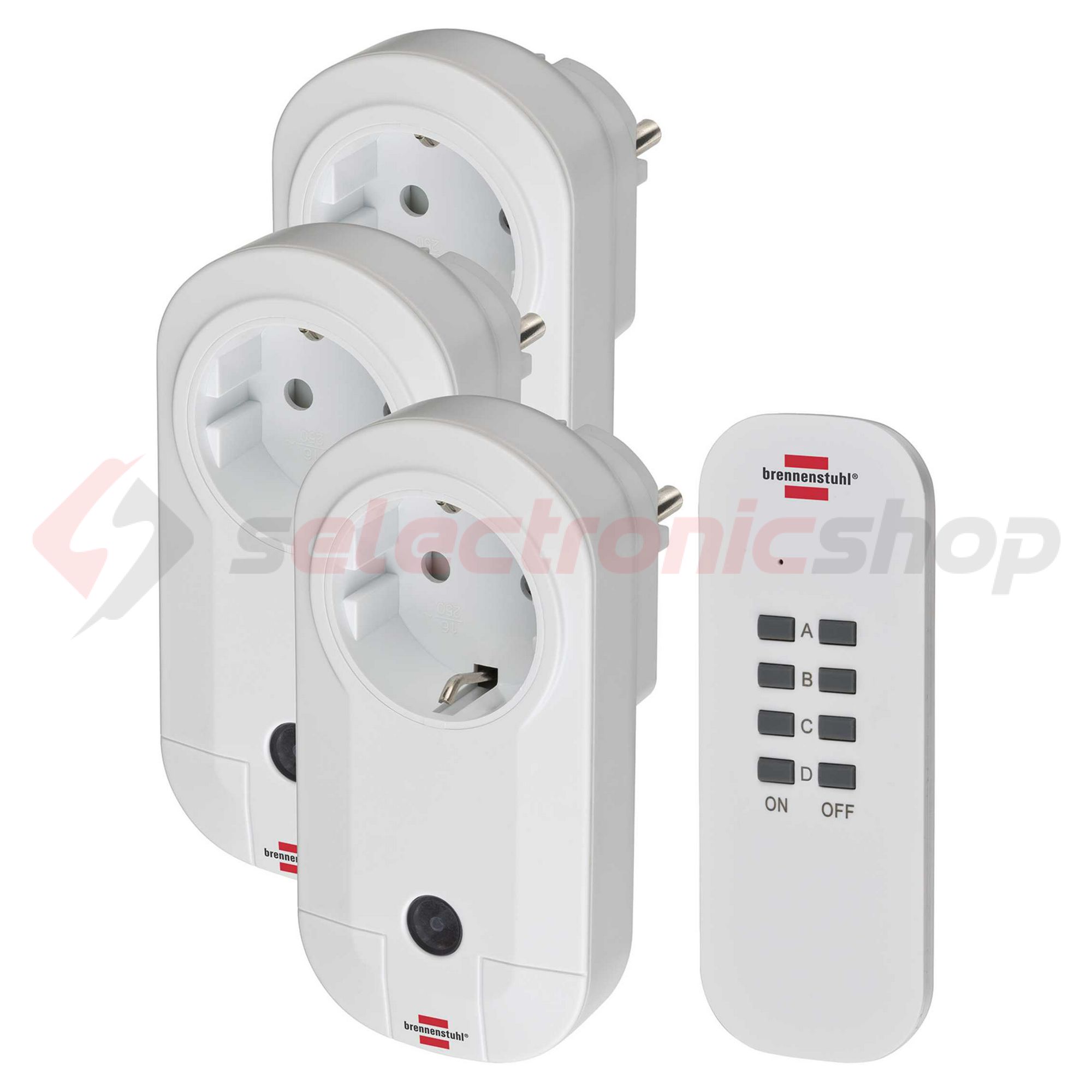 RF készlet 3dugaljadapter+1távirányító 1000W 25m 230VAC-táp fehér 433MHz ComfortLine LECTRA - 1507040