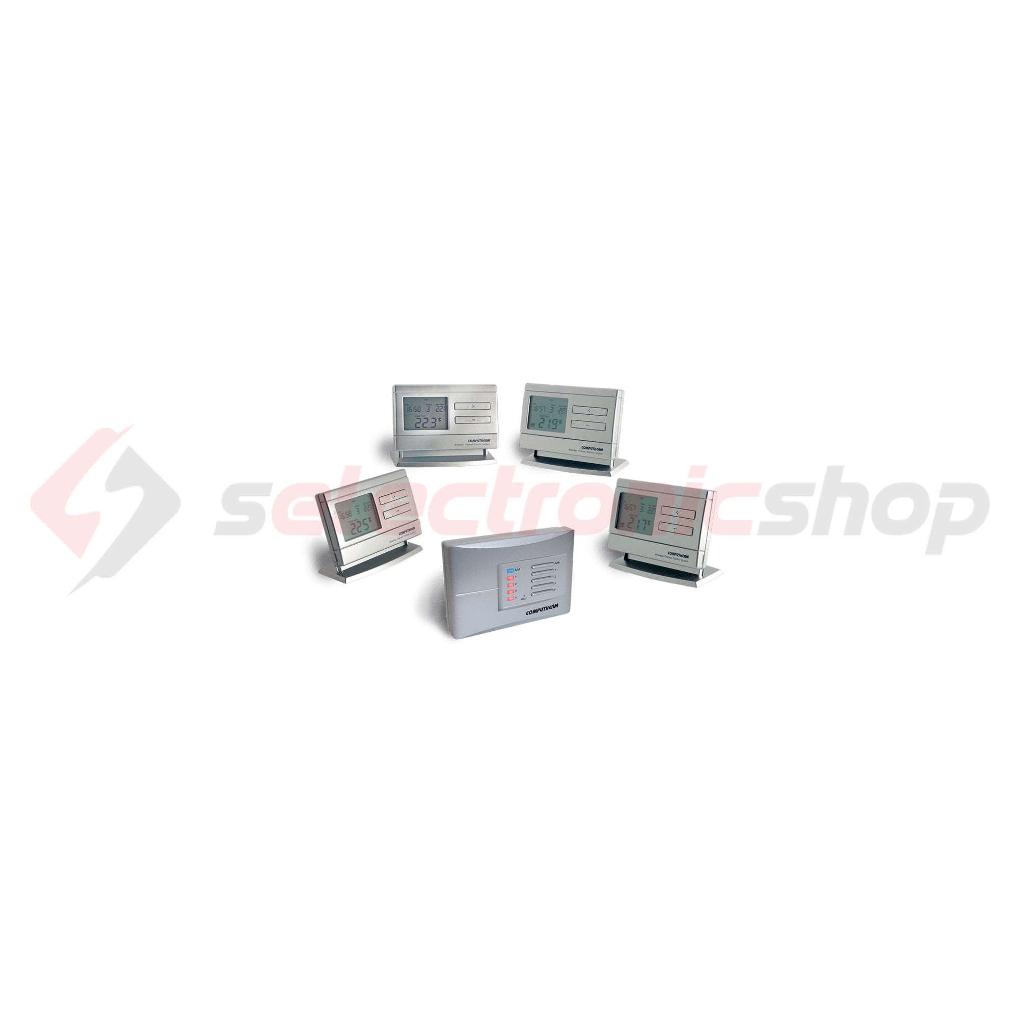 RF szobatermosztát programozható LCD (2xAA1,5V-elemes) +vevő digitális 5-40°C 6A 230V QUANTRAX - Q8RF