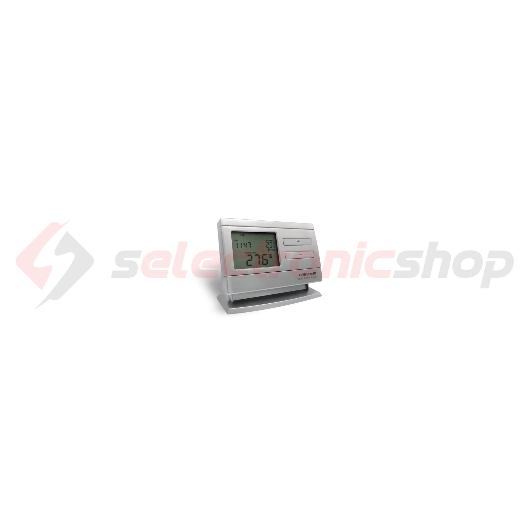 RF szobatermosztát programozható LCD (2xAA1,5V-elemes) vevő nélkül digitális 5-40°C QUANTRAX - Q8RFTX