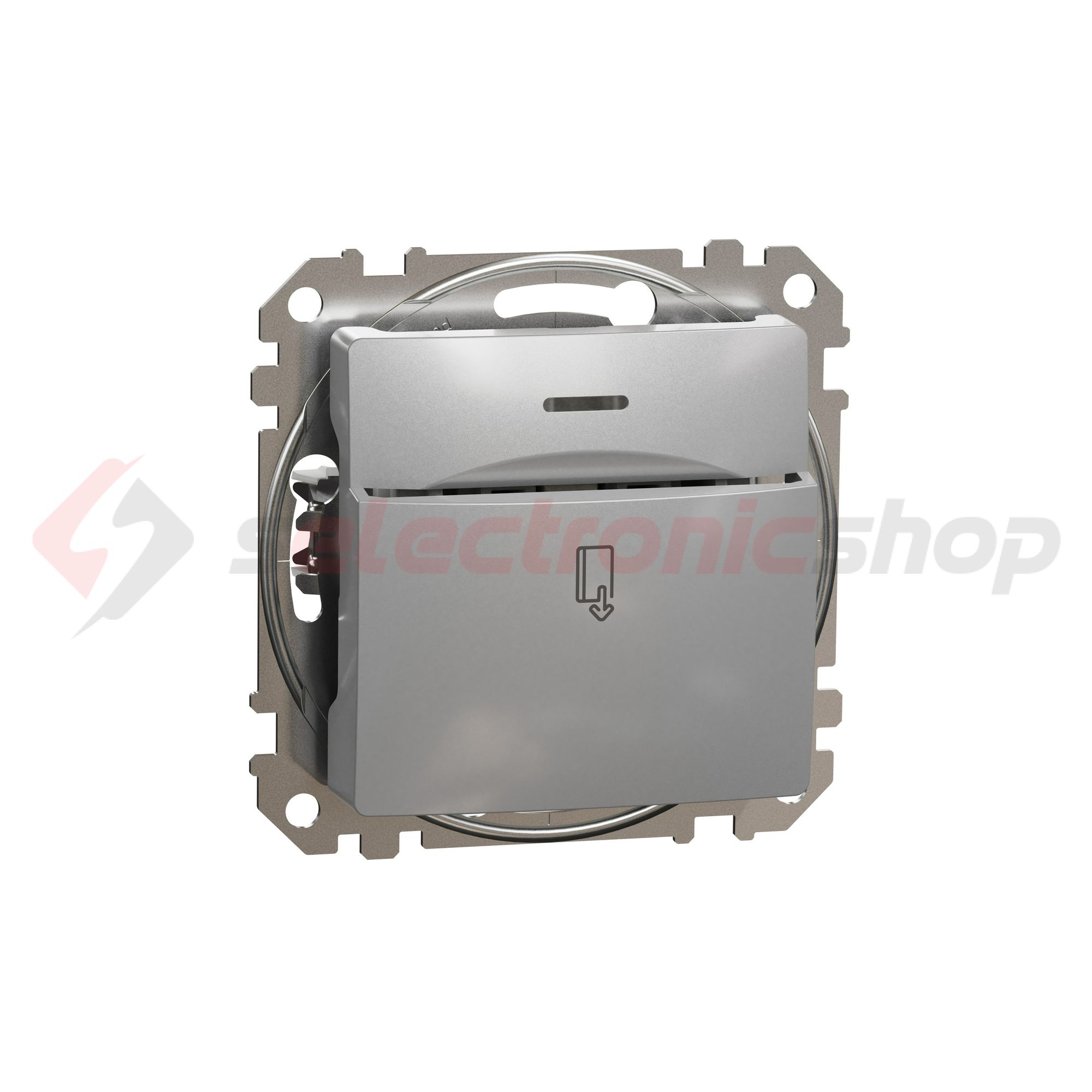 SednaÚj 101 1P hotelkártya-kapcsoló betét komplett házban alumínium süllyesztett rugós Schneider - SDD113121