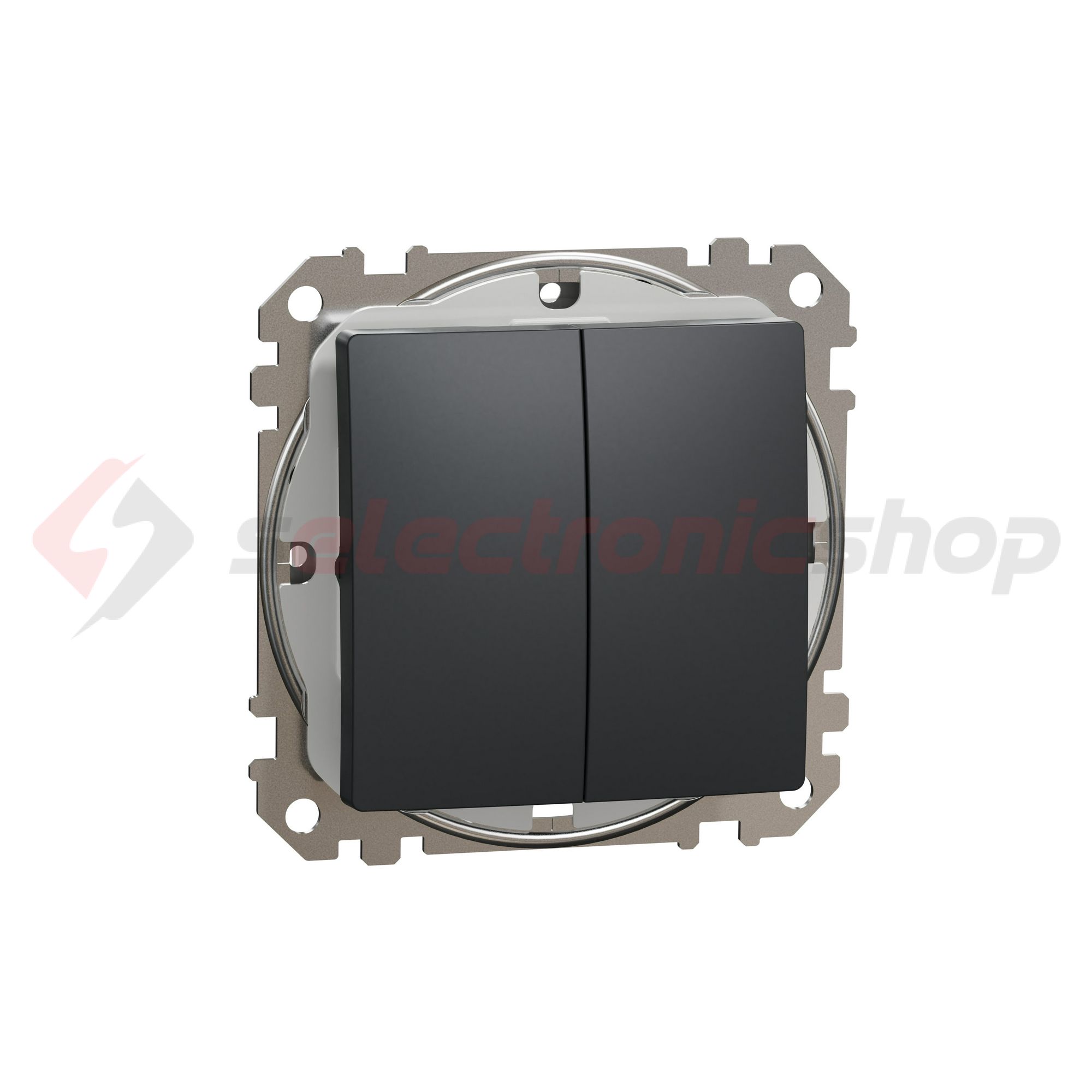 SednaÚj 105 2x1P csillárkapcsoló betét adapterrel antracit süllyesztett rugós IP44 Schneider - SDD214105