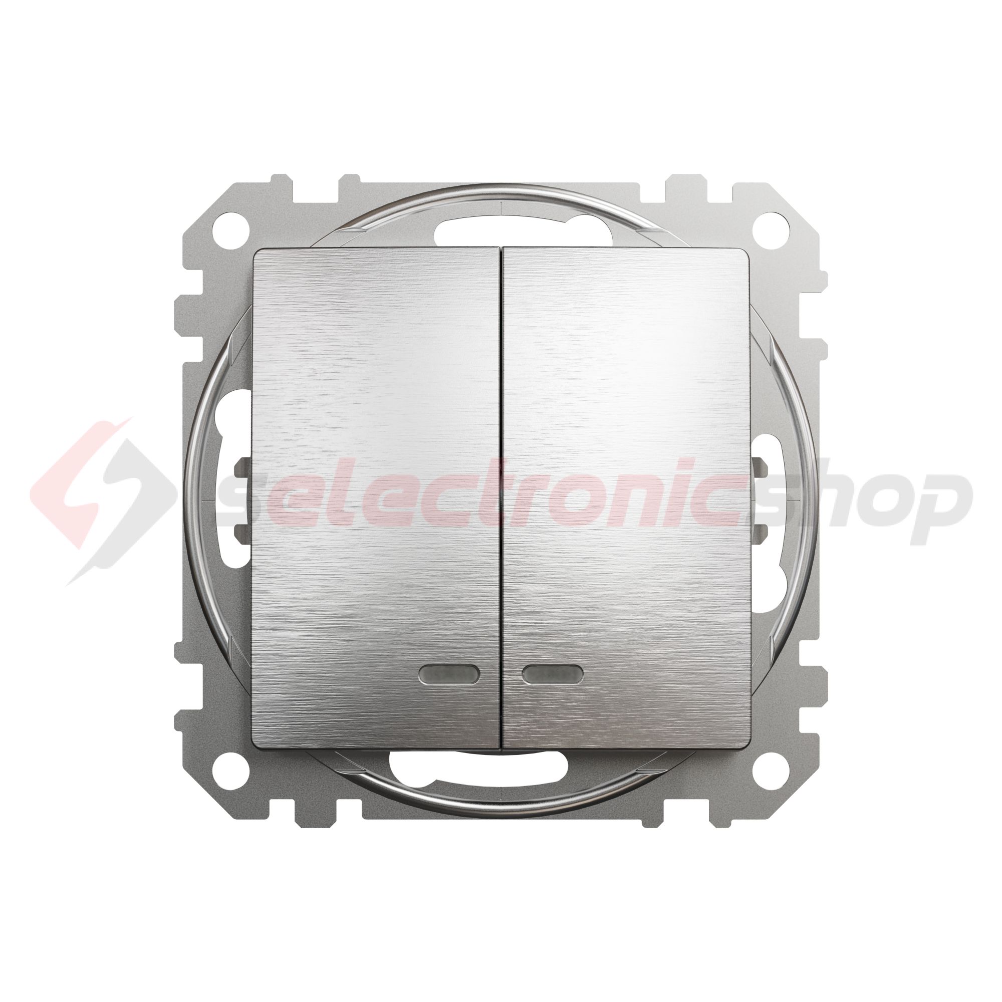 SednaÚj 105 2x1P csillárkapcsoló +jelzőfény betét adapterrel süllyesztett rugós IP20 Schneider - SDD170105L