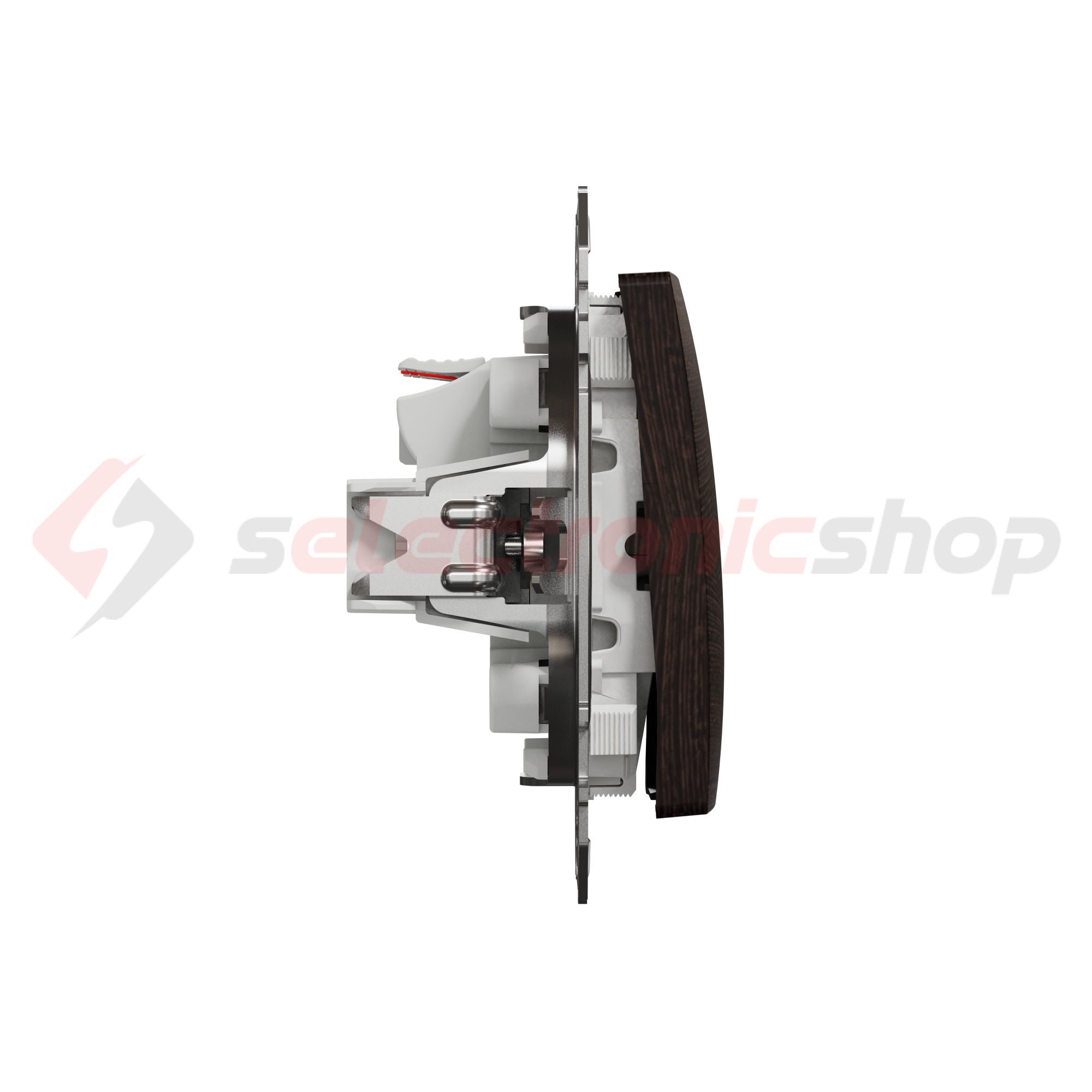 SednaÚj 105 2x1P csillárkapcsoló wenge betét adapterrel süllyesztett rugós IP20 Schneider - SDD181105