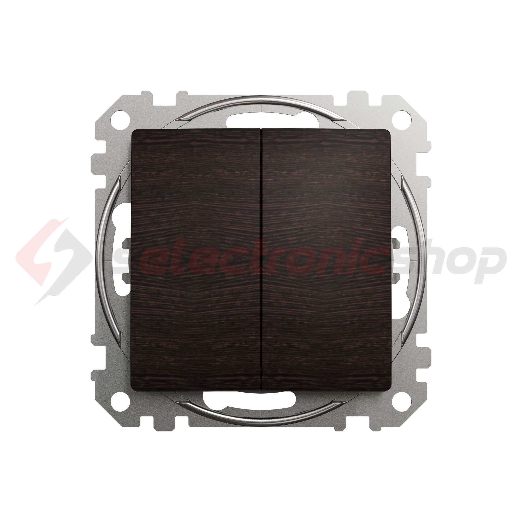 SednaÚj 105 2x1P csillárkapcsoló wenge betét adapterrel süllyesztett rugós IP20 Schneider - SDD181105