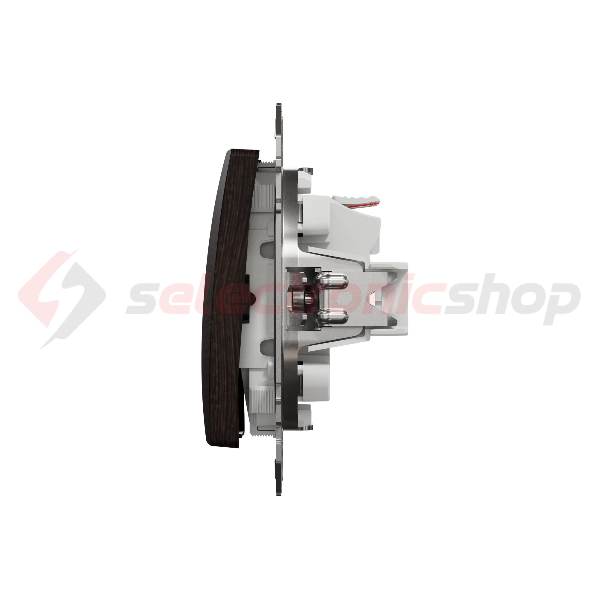 SednaÚj 105 2x1P csillárkapcsoló wenge betét adapterrel süllyesztett rugós IP20 Schneider - SDD181105