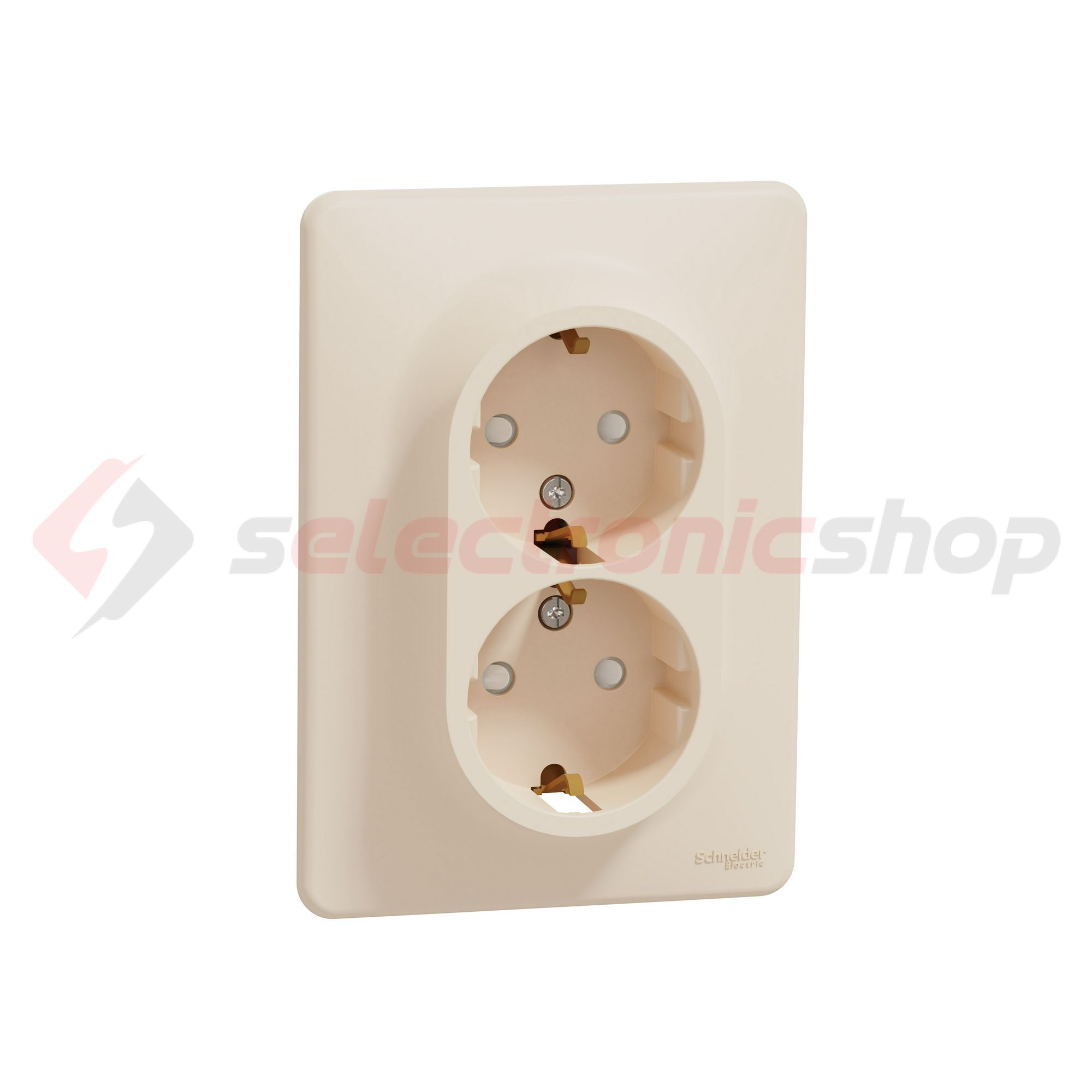 SednaÚj 162/2 dugalj földelt gyerekzárral bézs IP20 süllyesztett csavaros Schneider - SDD312221
