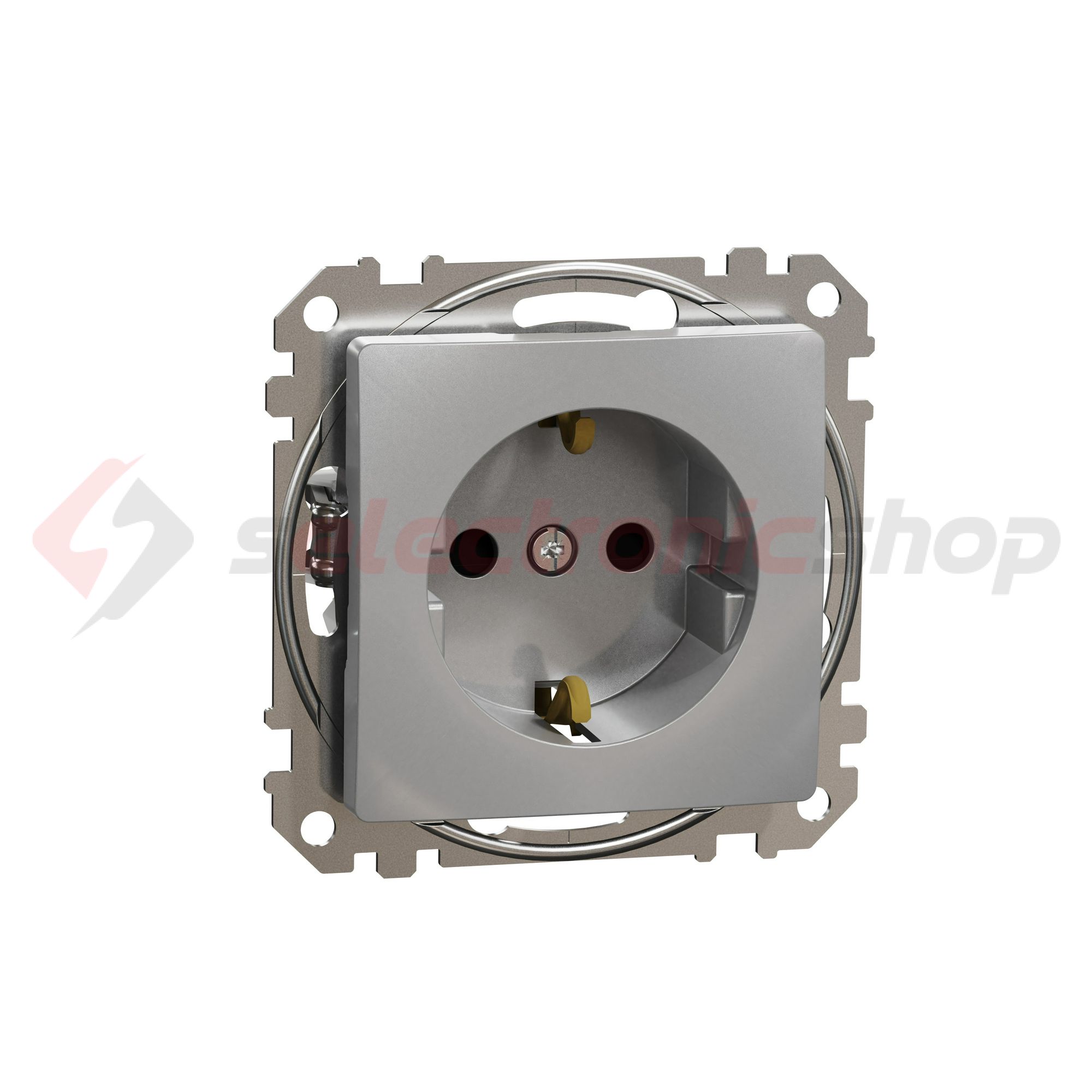 SednaÚj 162 dugalj földelt gyerekzárral alumínium IP20 süllyesztett csavaros Schneider - SDD113021