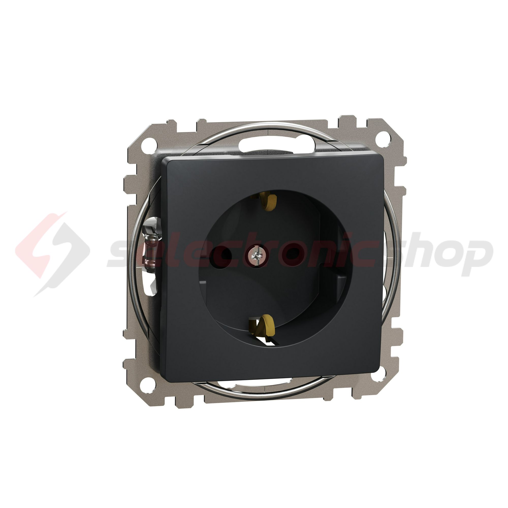 SednaÚj 162 dugalj földelt gyerekzárral antracit IP20 süllyesztett csavaros Schneider - SDD114021