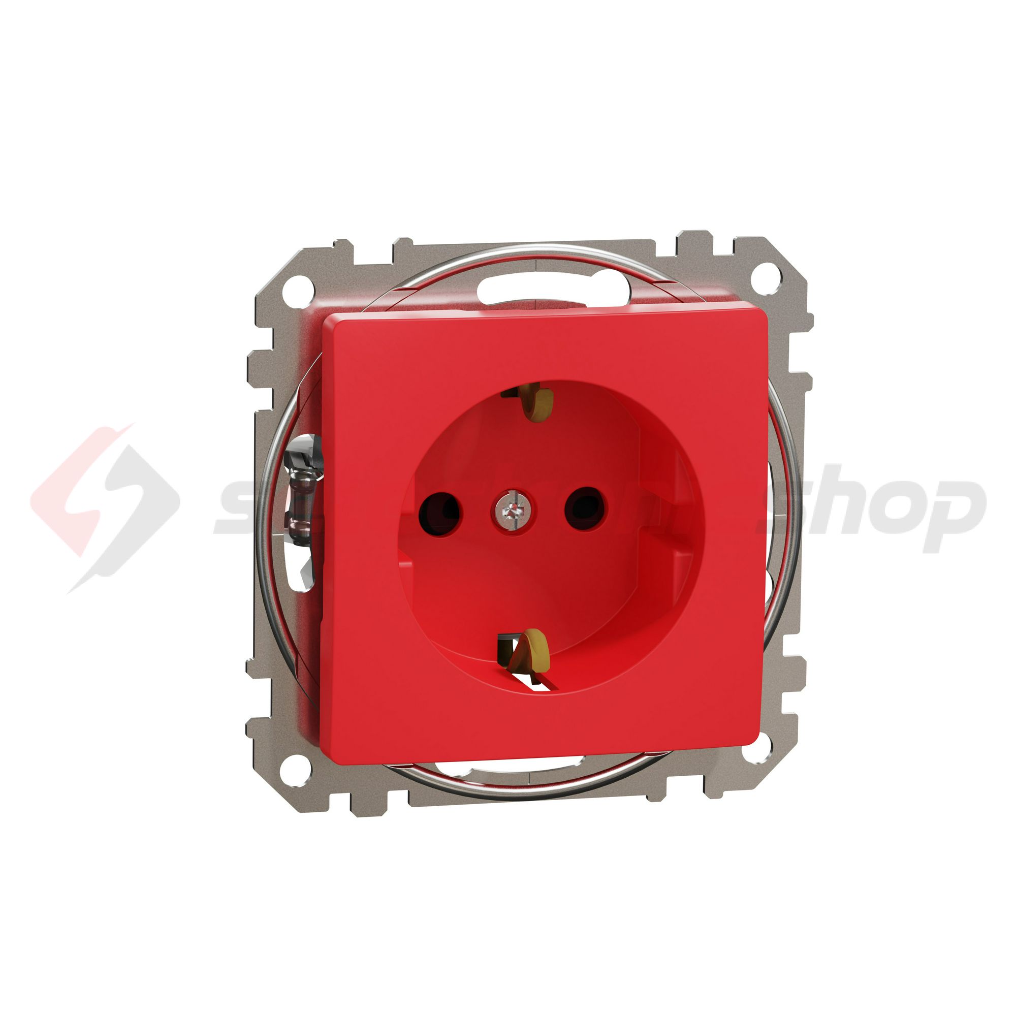 SednaÚj 162 dugalj földelt gyerekzárral piros IP20 süllyesztett csavaros Schneider - SDD115021