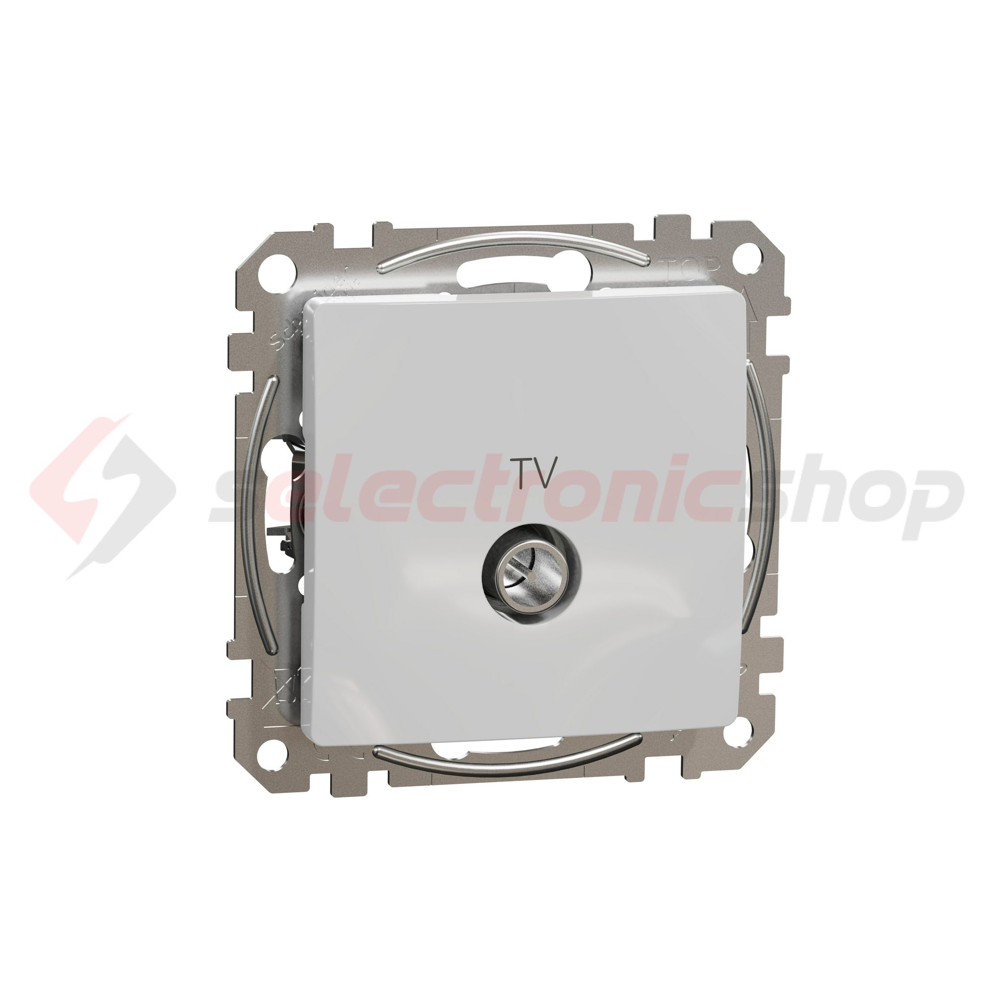 SednaÚj antenna aljzat betét közp. fedéllel TV koax átmenő 7dB műanyag alumínium Schneider - SDD113474