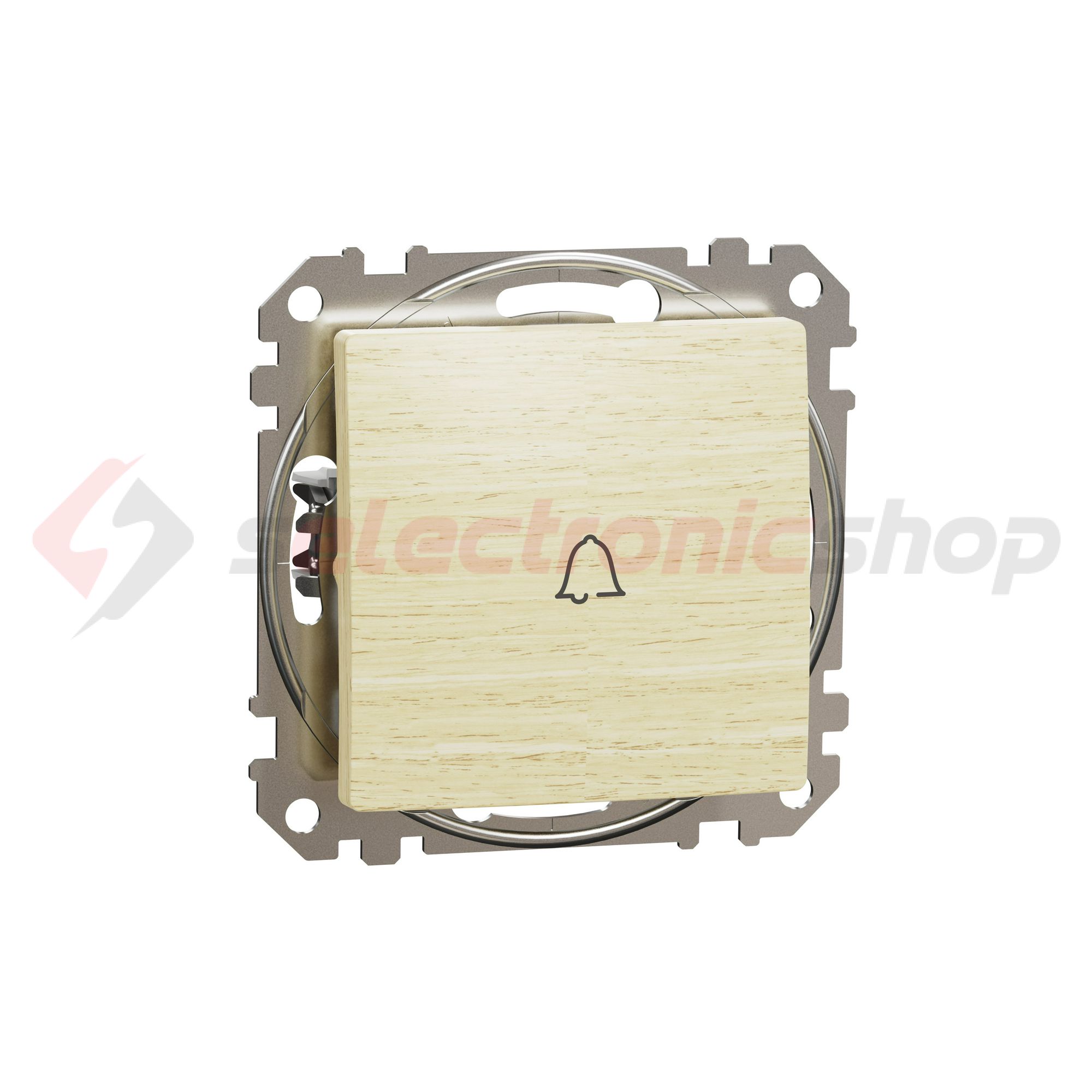 SednaÚj N101 csengőnyomó nyír betét közp. fedéllel 1- nyomógomb fa csengő IP20 műanyag Schneider - SDD180131