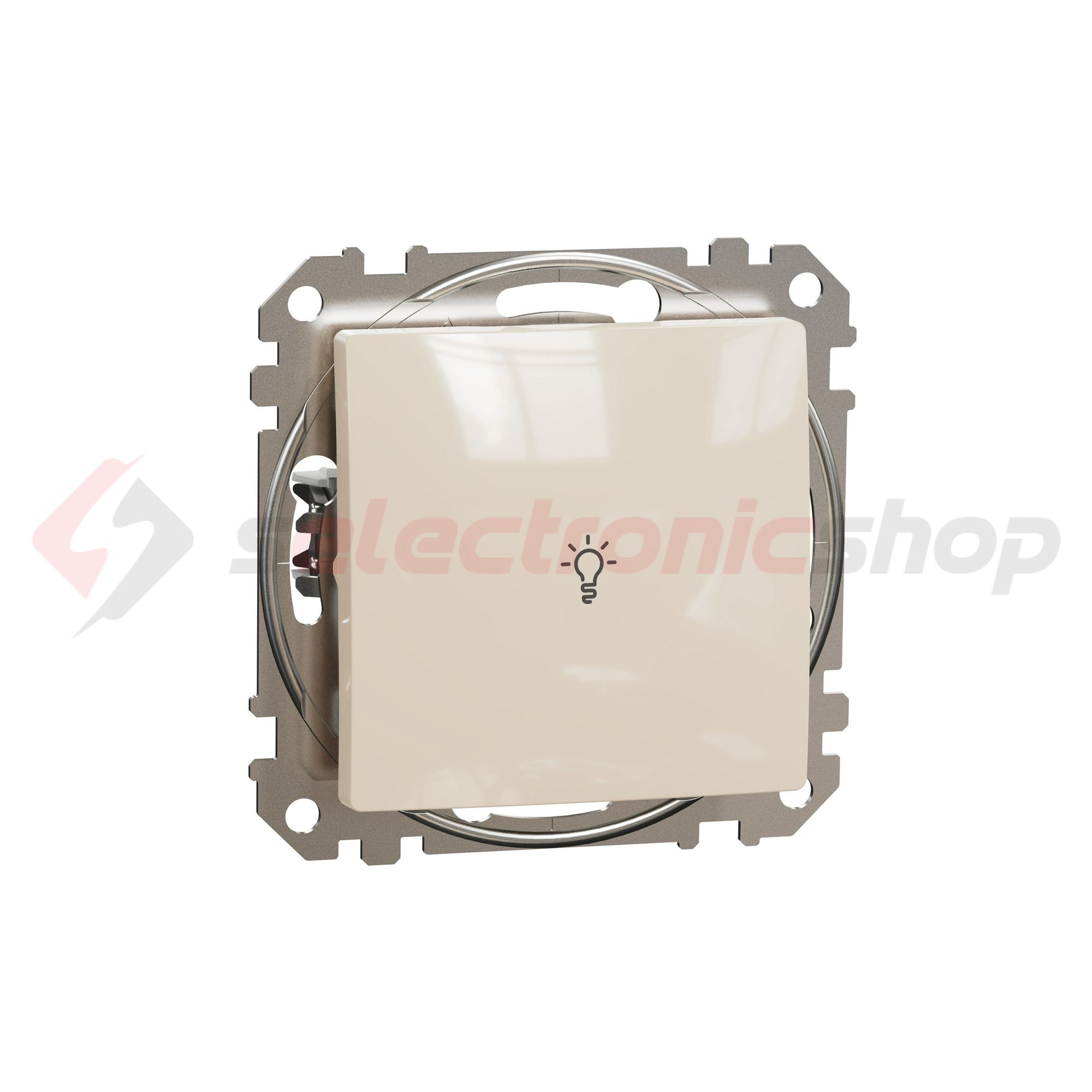 SednaÚj N101 lámpanyomó rugós betét közp. fedéllel 1- nyomógomb bézs lámpa IP20 műanyag Schneider - SDD112132