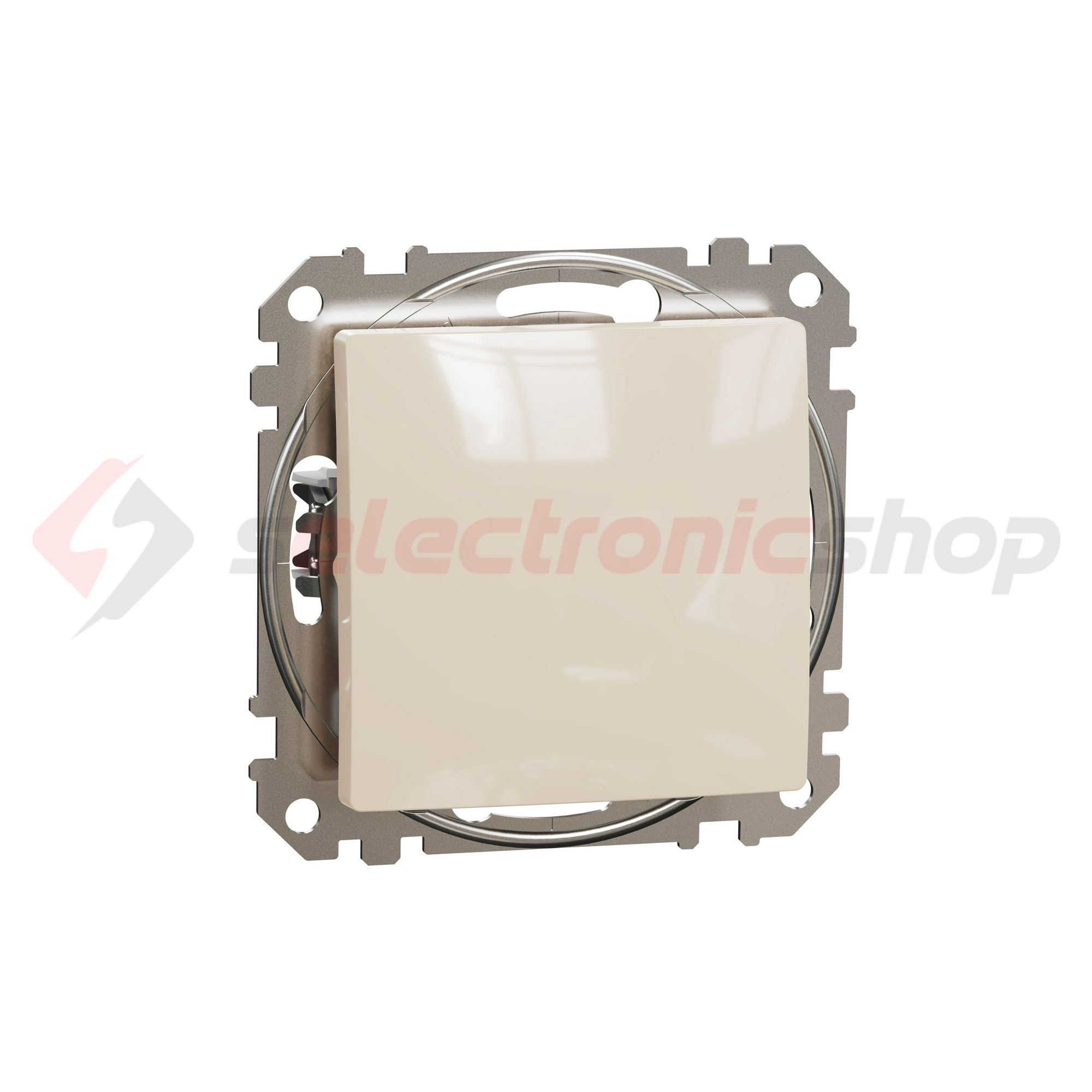 SednaÚj N101 nyomó rugós betét közp. fedéllel 1- nyomógomb bézs IP20 süllyesztett dmax. Schneider - SDD112111