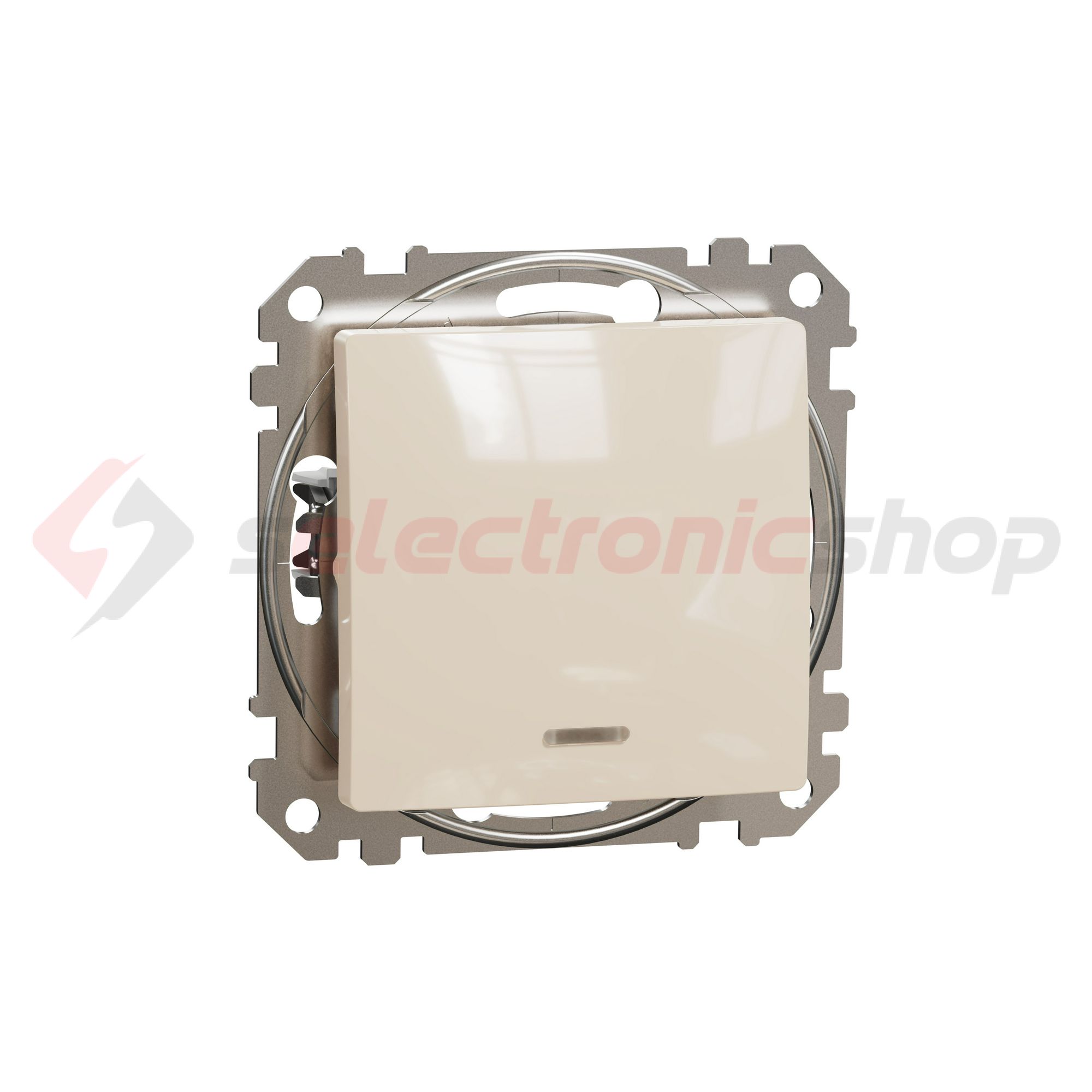 SednaÚj N106 nyomó rugós betét közp. fedéllel 1- nyomógomb bézs IP20 jelzőfény műanyag Schneider - SDD112116L