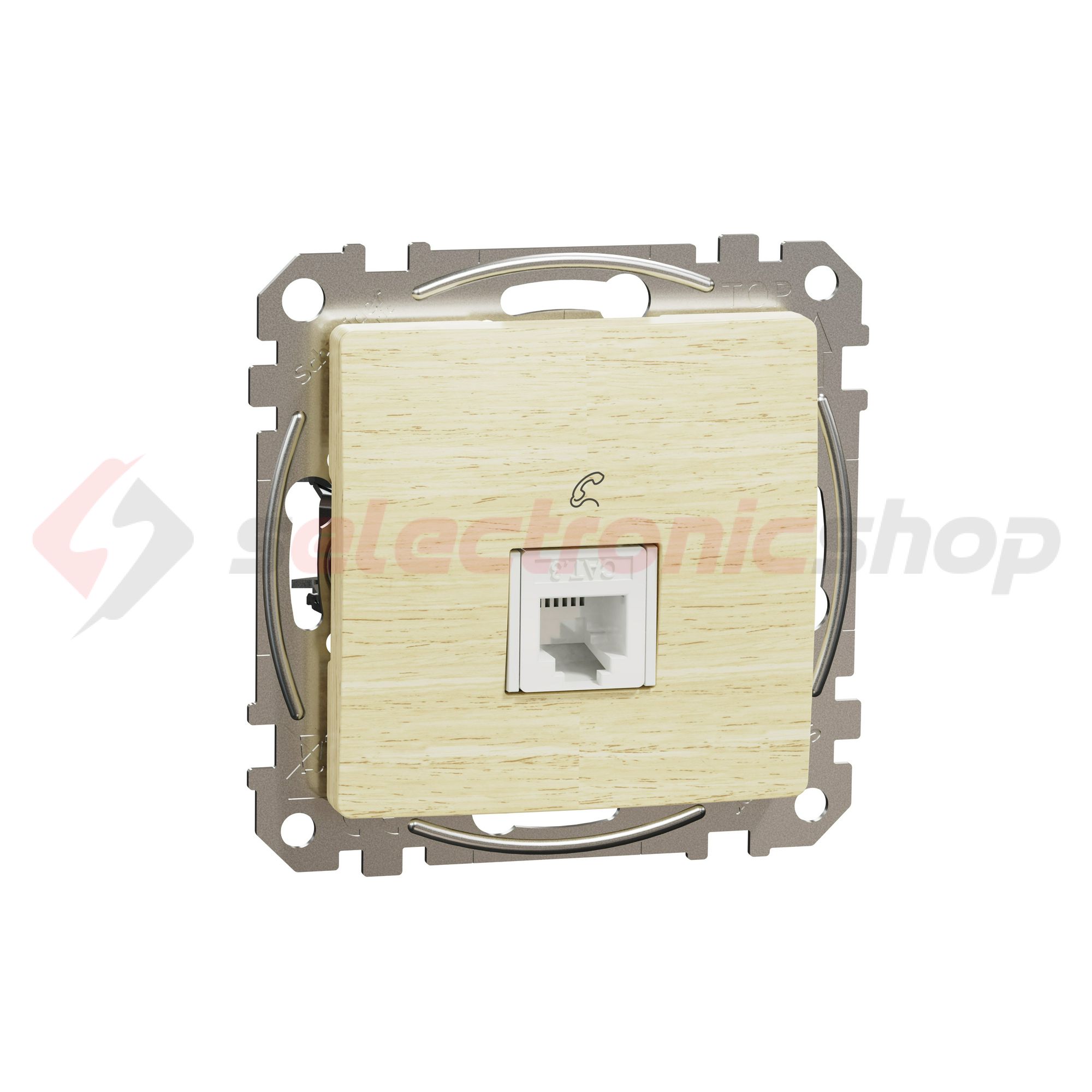 SednaÚj telefon csatlakozó betét közp. fedéllel RJ11 nyír műanyag fa címketartó nélkül Schneider - SDD180491