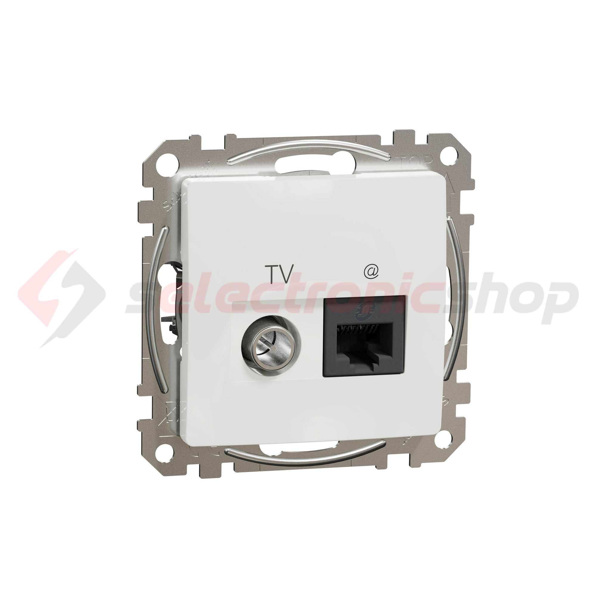 SednaÚj TV 1xKoax 1xRJ45 kezeletlen fényes fehér csavaros Cat6 Schneider - SDD111469T