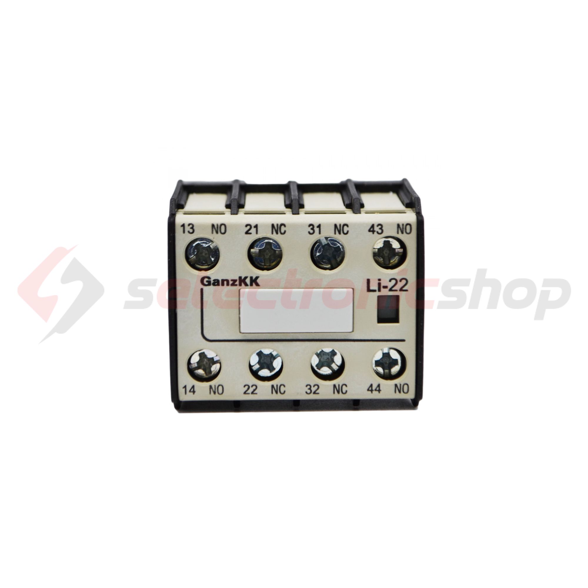 Segédérintkező blokk DIL-K15...18-hoz 2v 2z 2ny 6A/AC15/230V rádugható csavaros LI-22 Ganz KK - 202-4526-001