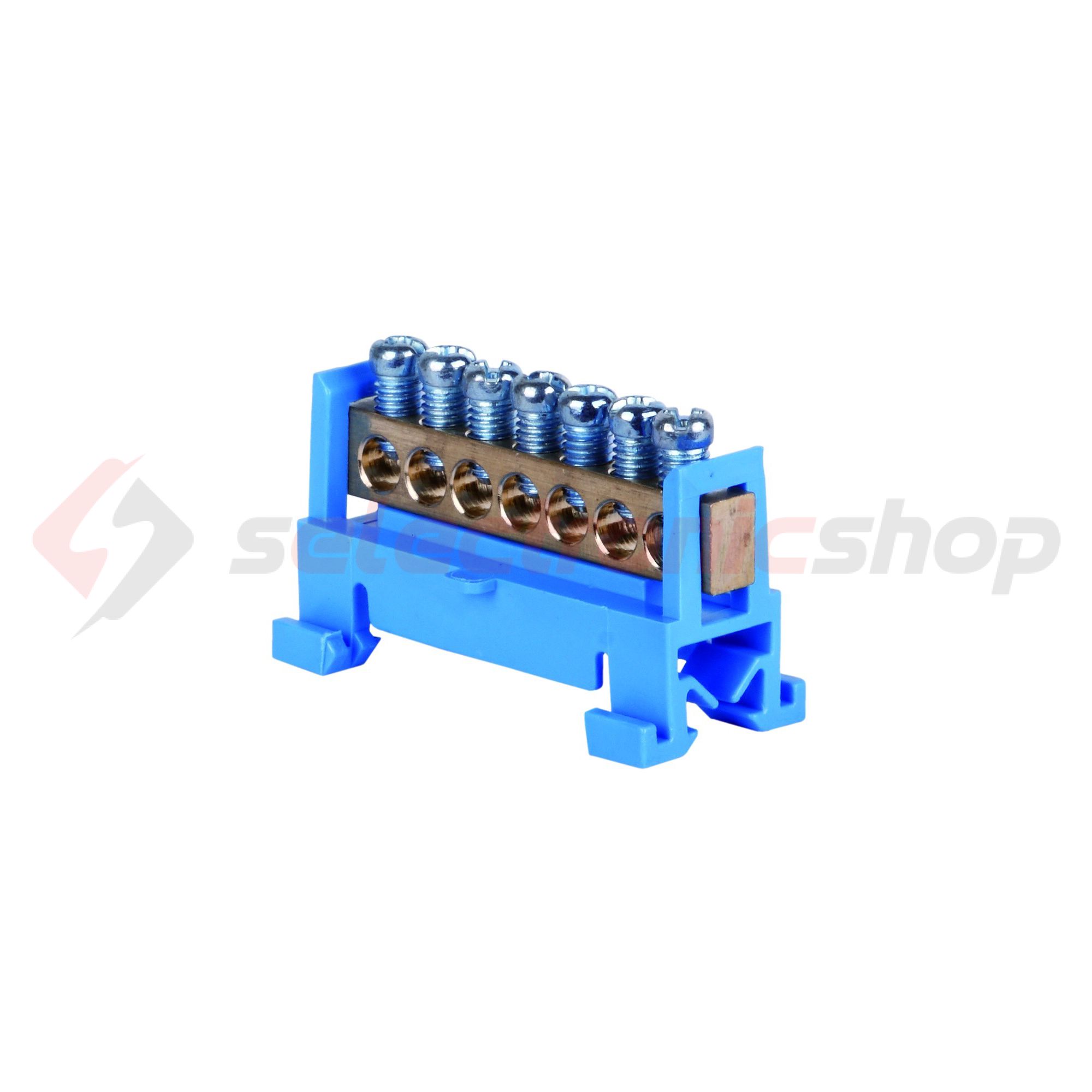 Sorkapocssín 63A kék 1P csavaros 12csatl./16mm2 kalapsínre N12 Pollmann - 2020202