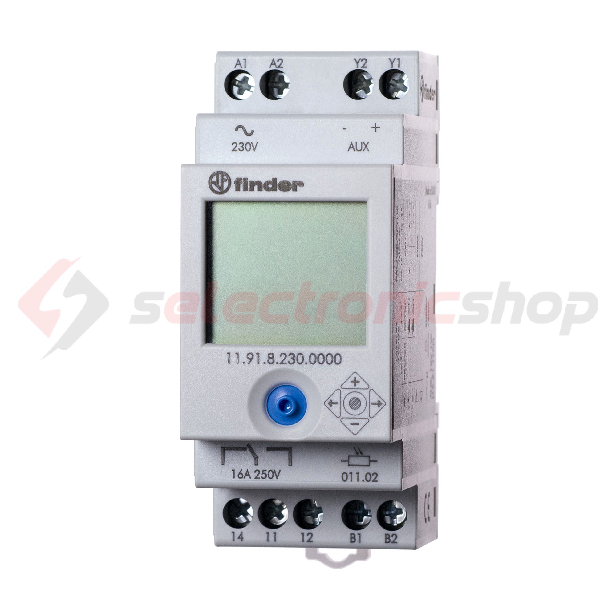 Sorolható alkonykapcsoló érzékelővel 230V 50-60Hz 1-150lx 2000W/izzó 2M 11.91.8.230.0000 FINDER - 119182300000