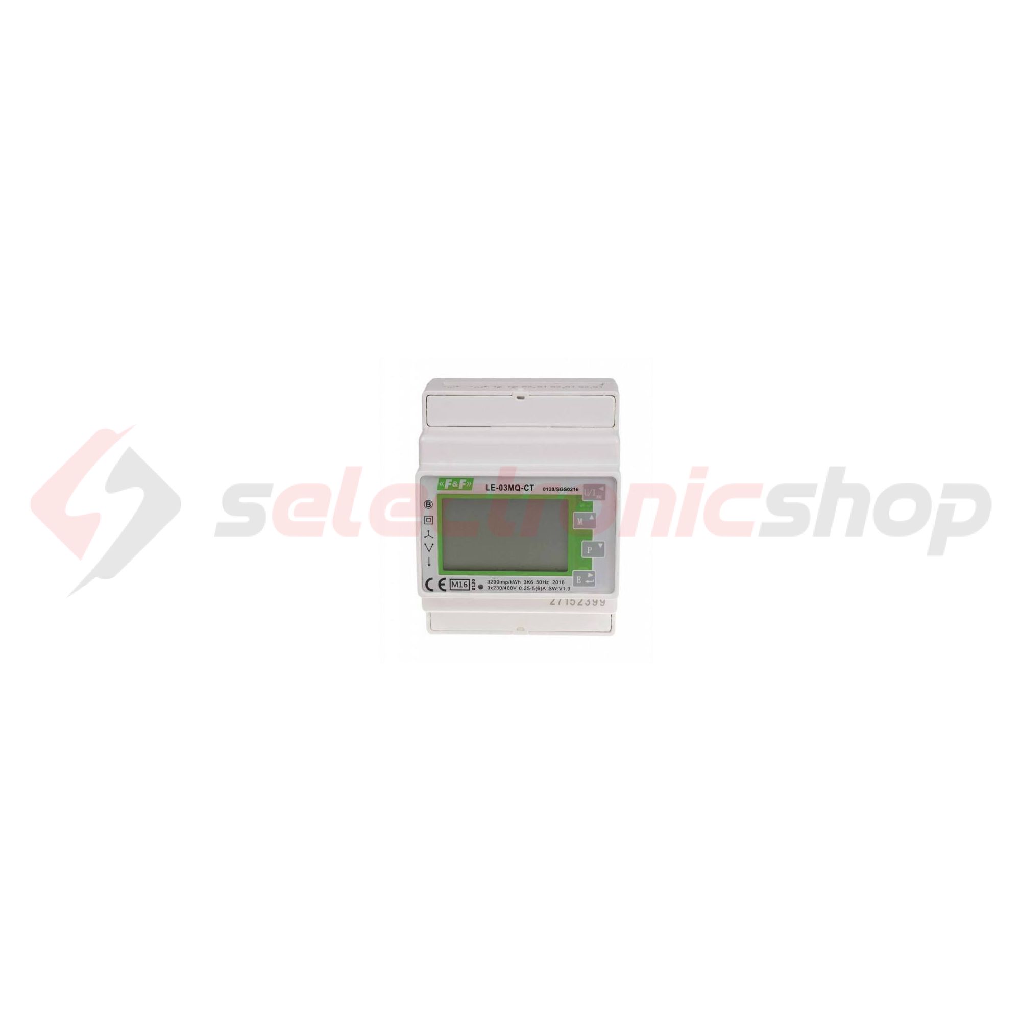 Sorolható fogyasztásmérő 1/3F impulzusadós LCD MID Modbus 6A áramváltós LE-03MQ-CT F&F Filipowski