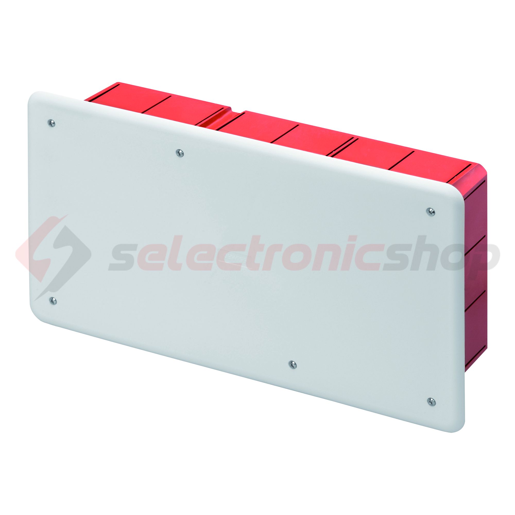 Süllyesztett kötő-/szerelvénydoboz DIN-sínnel téglalap 294mm x 152mm x műanyag piros 48PT GEWISS - GW48007