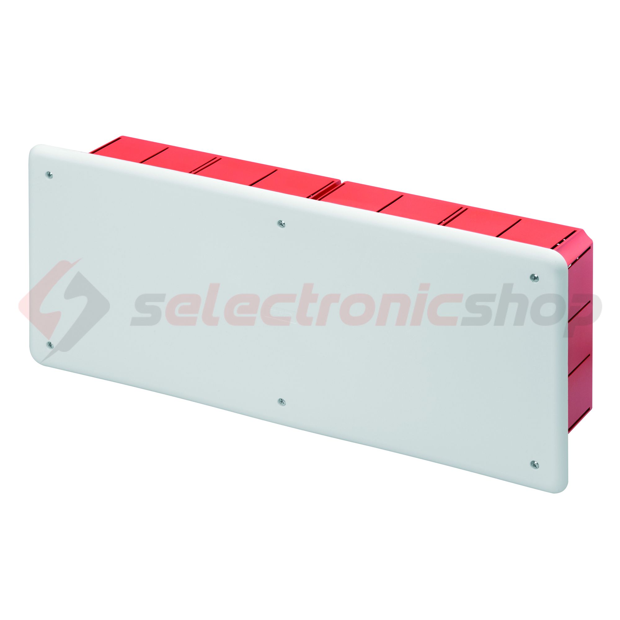 Süllyesztett kötő-/szerelvénydoboz DIN-sínnel téglalap 392mm x 152mm x műanyag piros 48PT GEWISS - GW48008