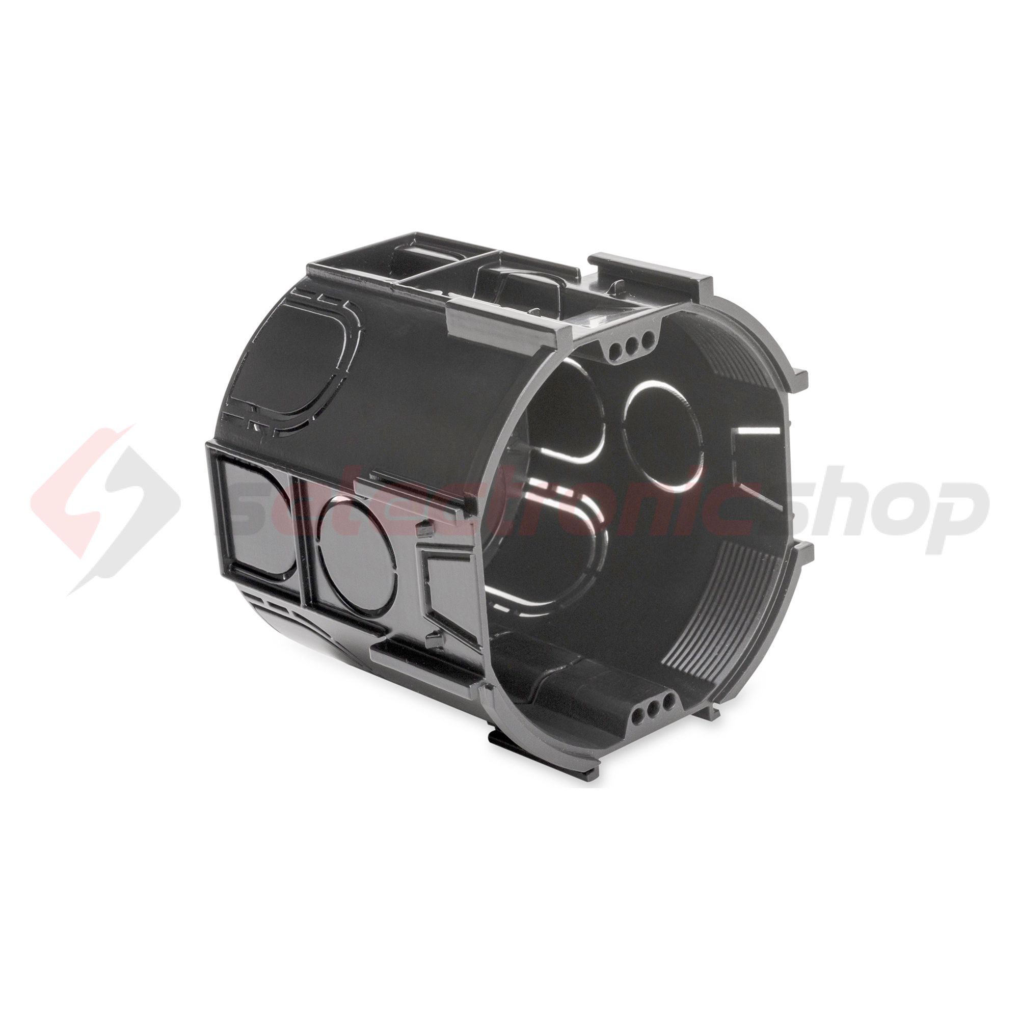 Süllyesztett kötő-/szerelvénydoboz (MÜDS) 1-es kerek 75mm-átmérő fekete műanyag ASDT 70 Dietzel - 103050