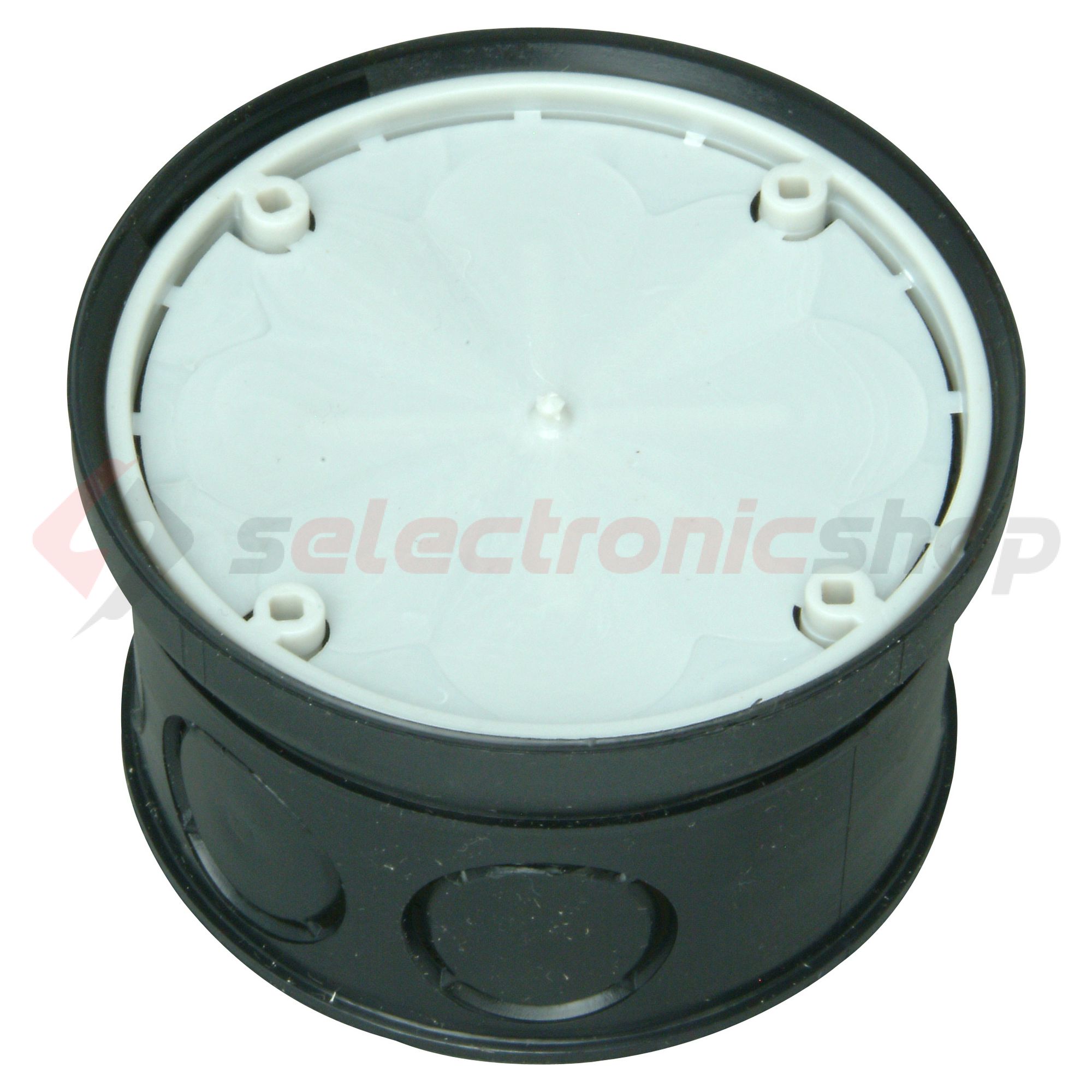 Süllyesztett szerelvénydoboz 1-es kerek 60mm-átmérő műanyag fekete Kopp - 392201001