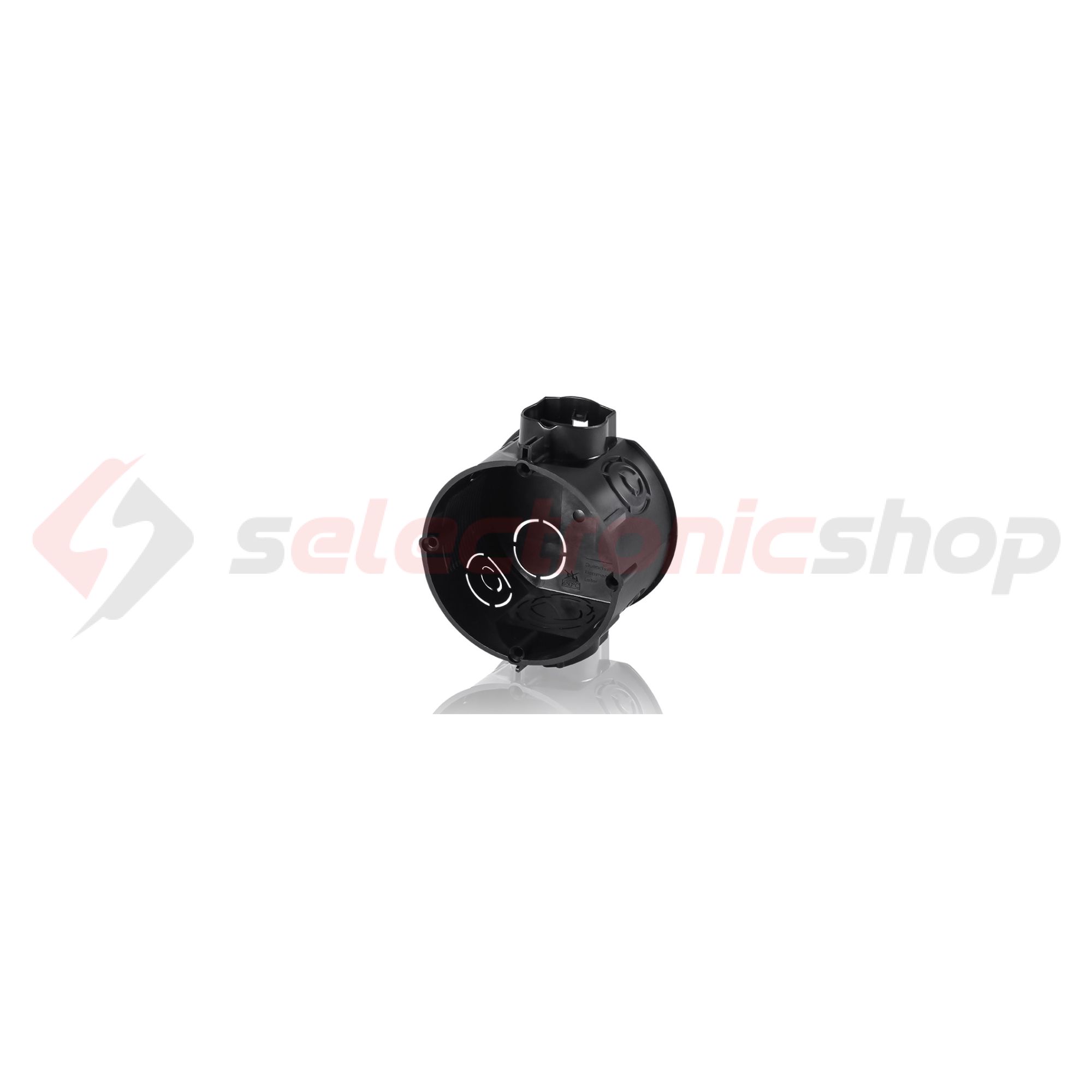 Süllyesztett szerelvénydoboz 1-es kerek 80mm 65mm-átmérő fekete műanyag E106M25 F-TRONIC - 7310129