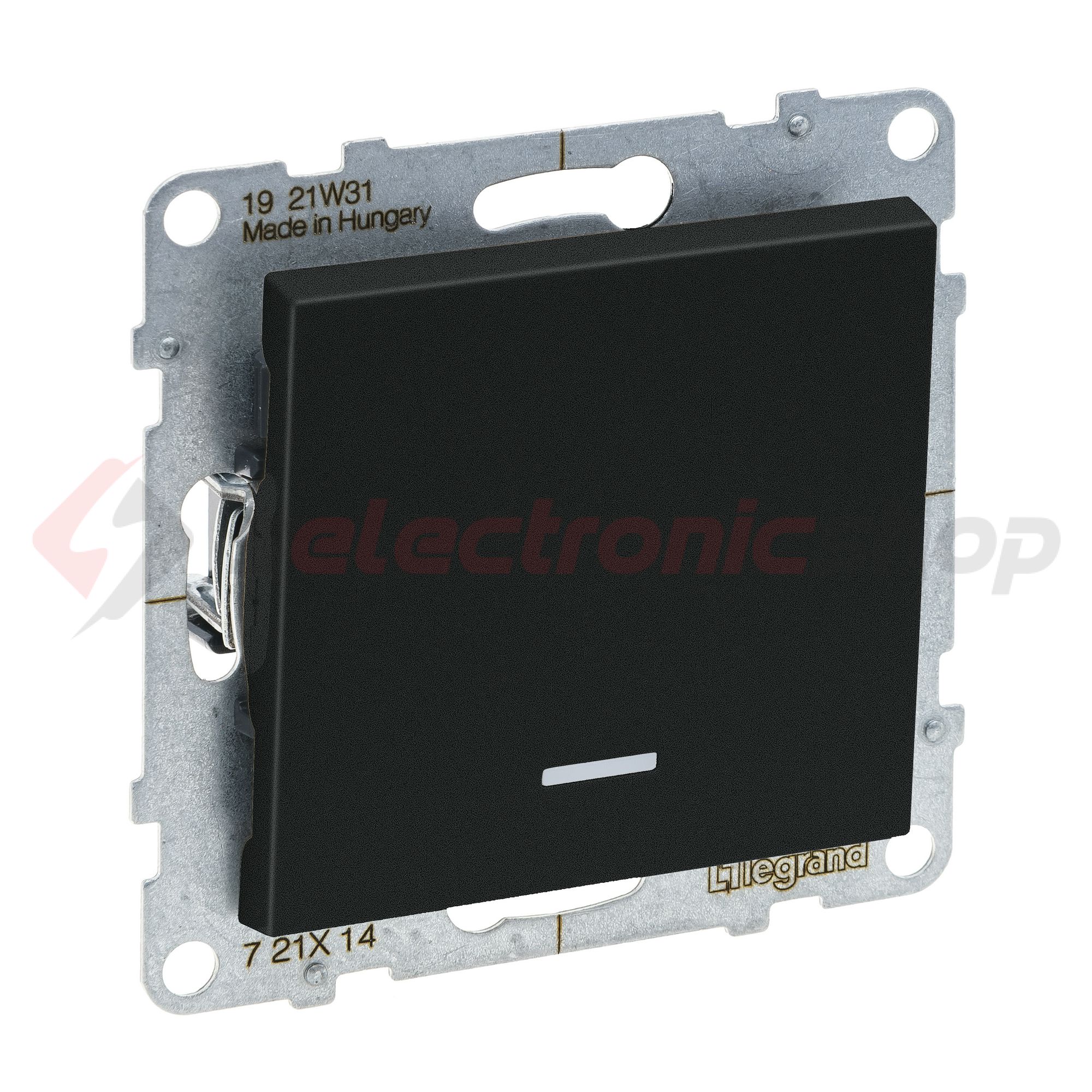 Suno 101 1P kapcsoló 101 1P kapcsoló betét közp. fedéllel fekete süllyesztett rugós IP20 LEGRAND - 721414