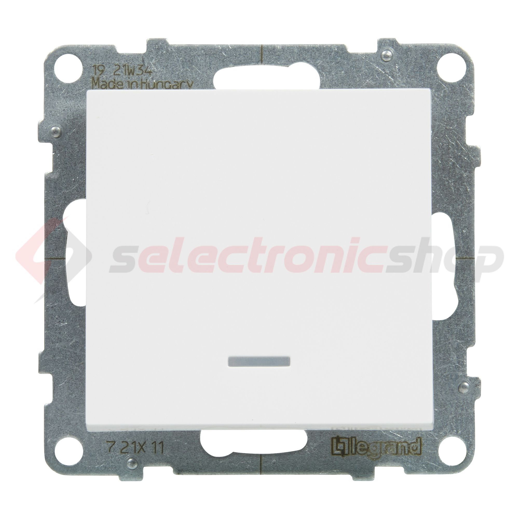 Suno 101 1P kapcsoló +jelzőfény 101 1P kapcsoló betét közp. fedéllel fehér süllyesztett LEGRAND - 721111